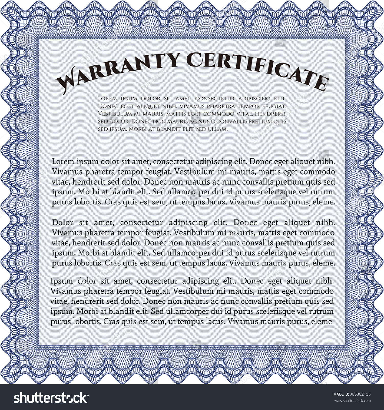 Warranty template or warranty certificate. - Royalty Free Stock Vector ...