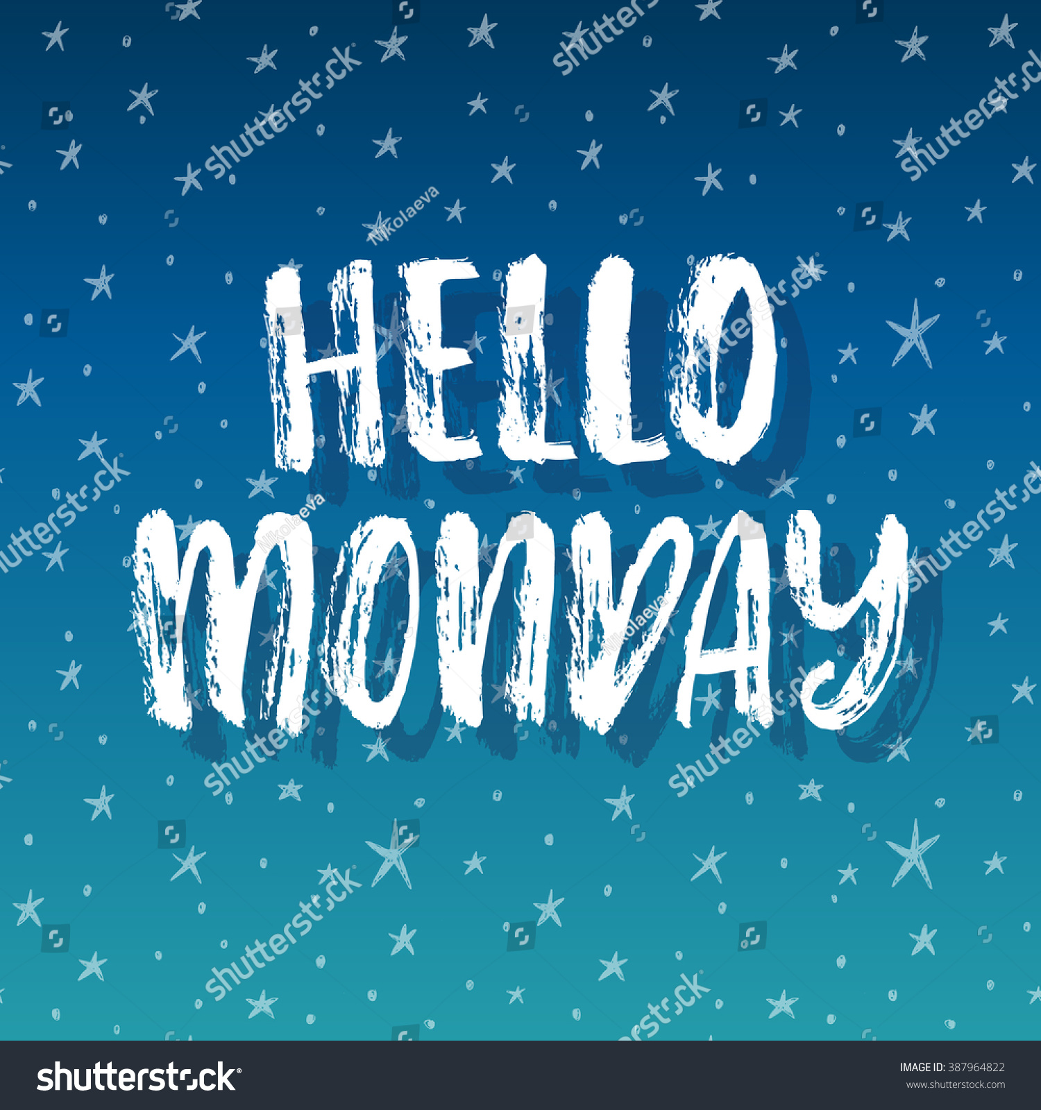 Hello Monday Hand Drawn Lettering Inspirational Royalty Free Stock