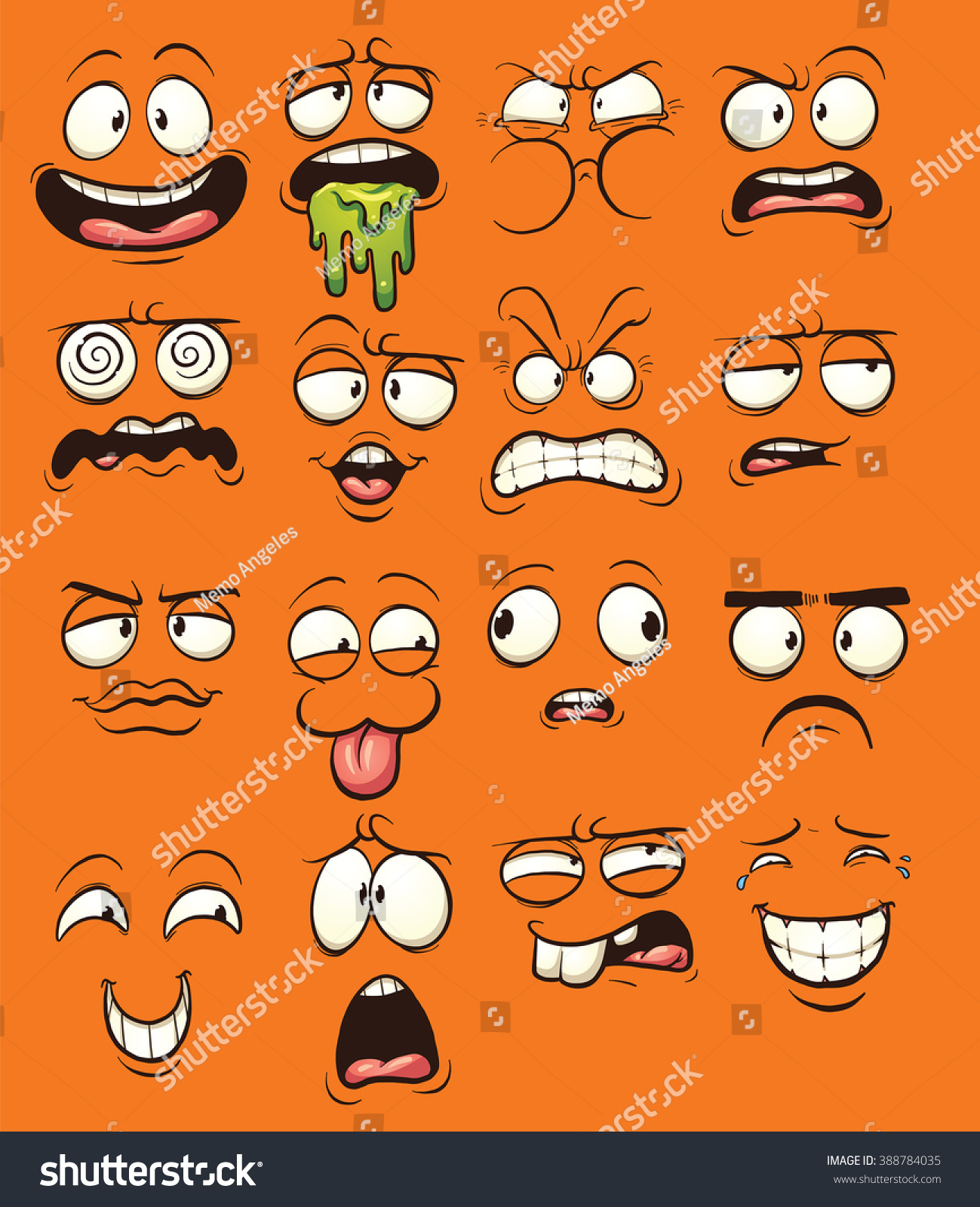 Funny Cartoon Faces Vector Clip Art Royalty Free Stock Vector