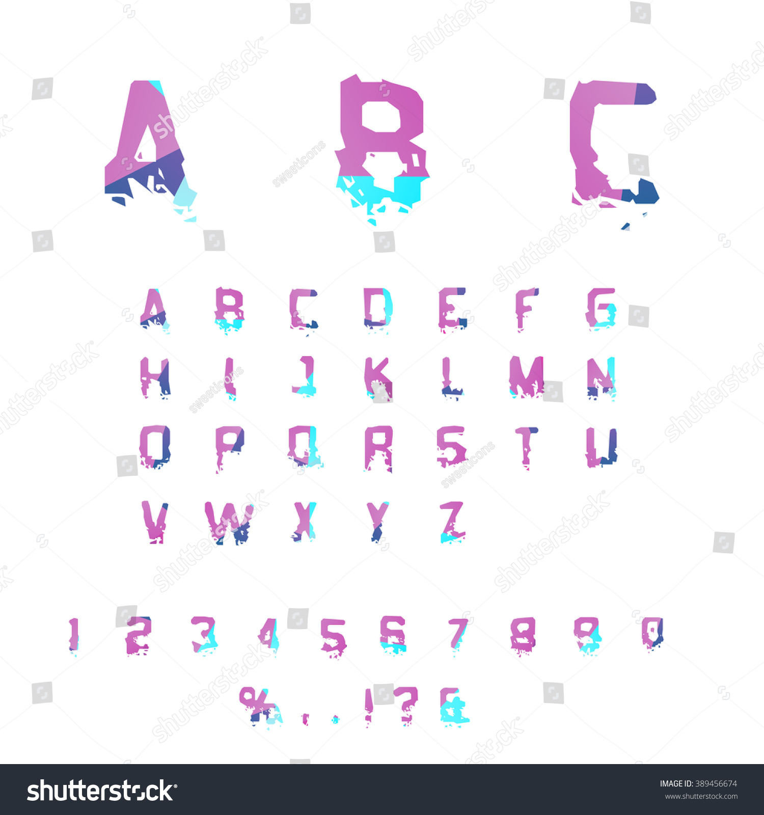 Fun English Alphabet Letters Set. Font Style, - Royalty Free Stock 