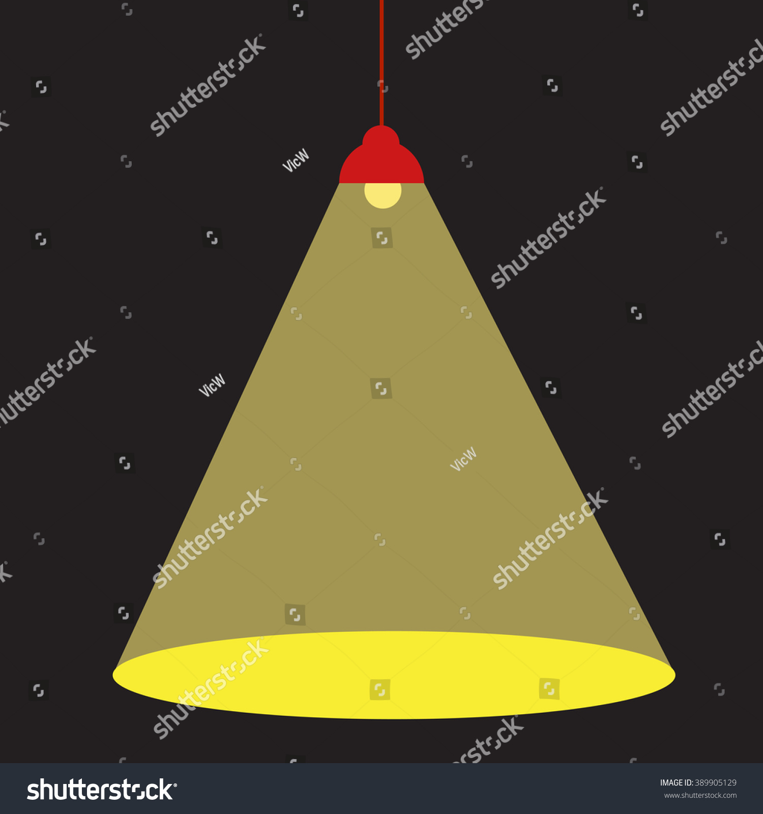 Flat ceiling lamp concept isolated on black - Royalty Free Stock Vector ...