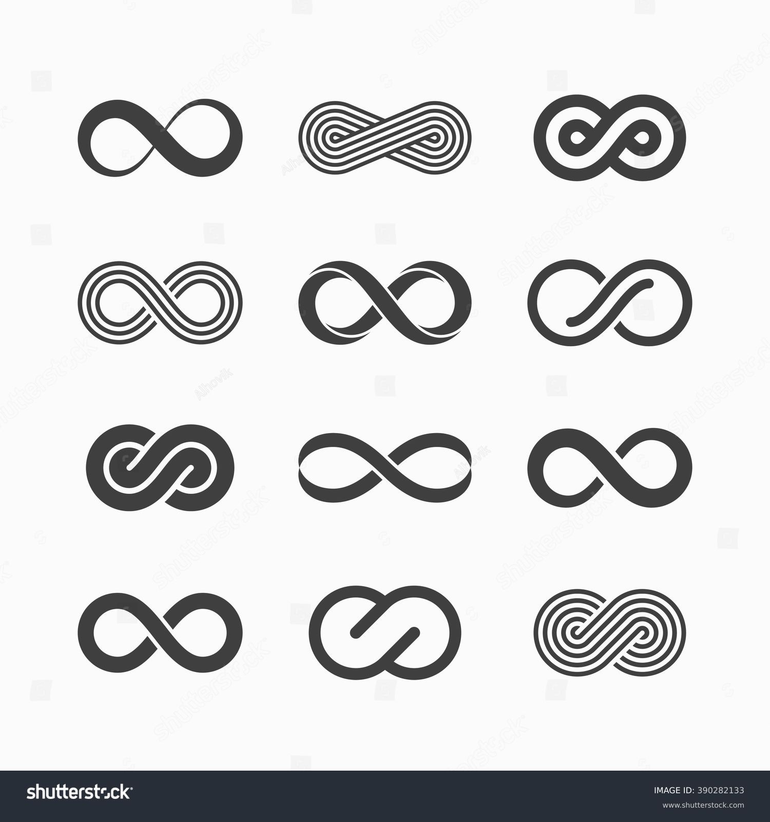 Infinity symbol icons vector illustration #390282133