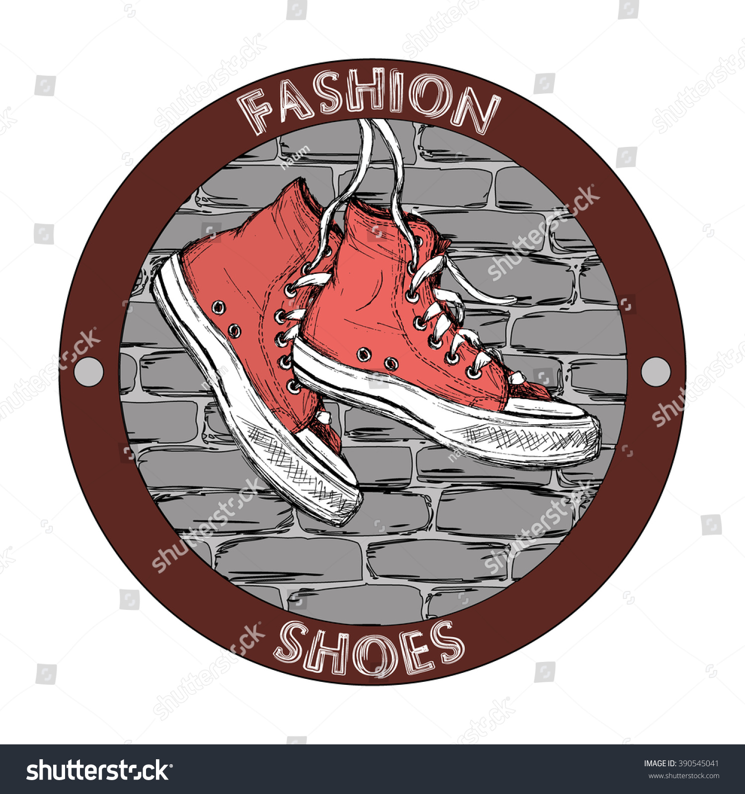 Hipster gumshoe logo. Grunge hand drawn vector - Royalty Free Stock ...
