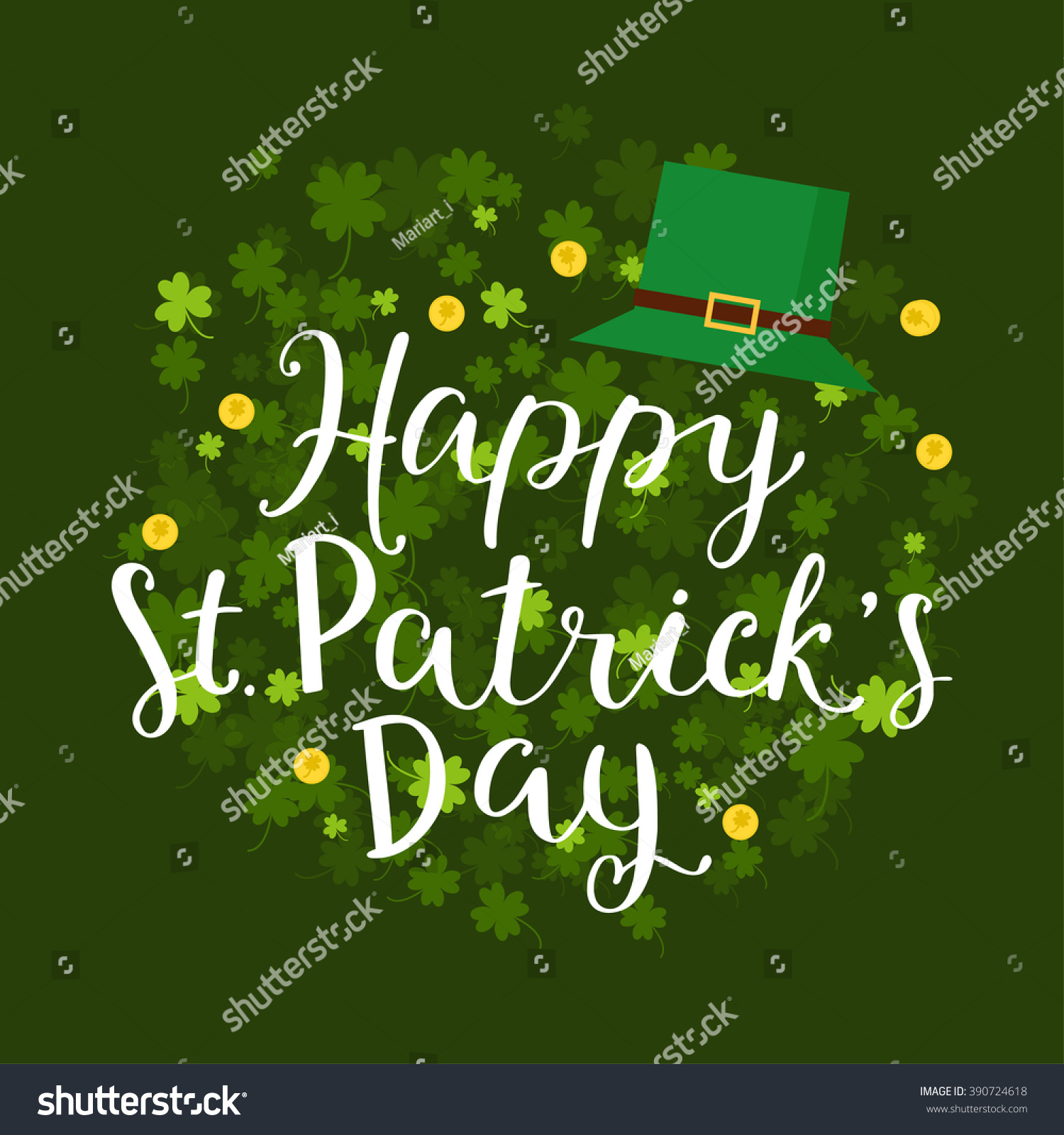 Hand written lettering of Happy Saint Patrick - Royalty Free Stock ...