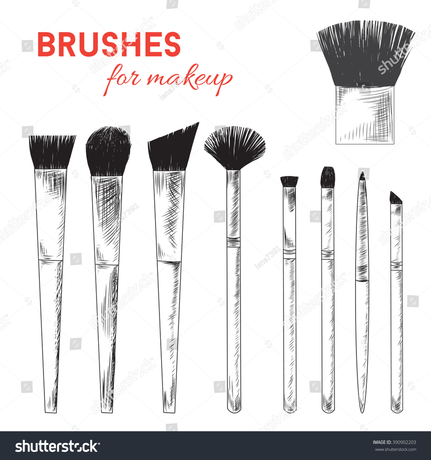 Easy Makeup Brush Drawing