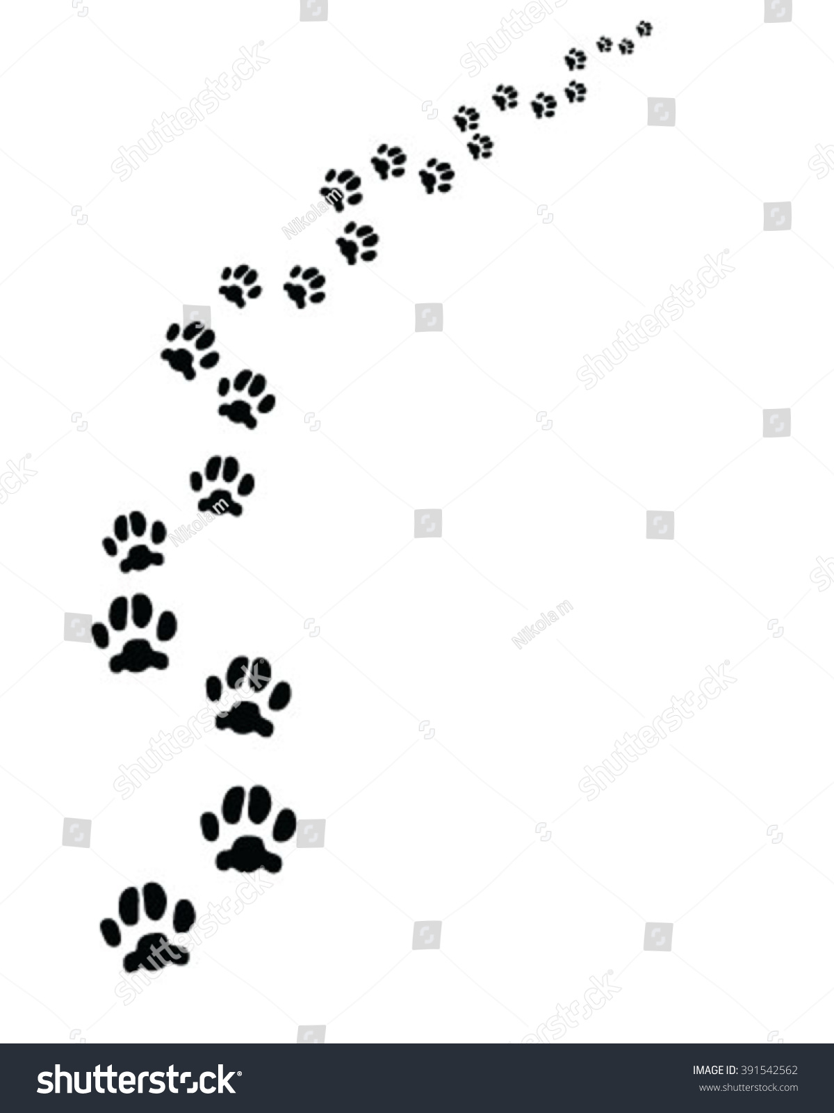 Footprints of cat, turn right - Royalty Free Stock Vector 391542562 ...