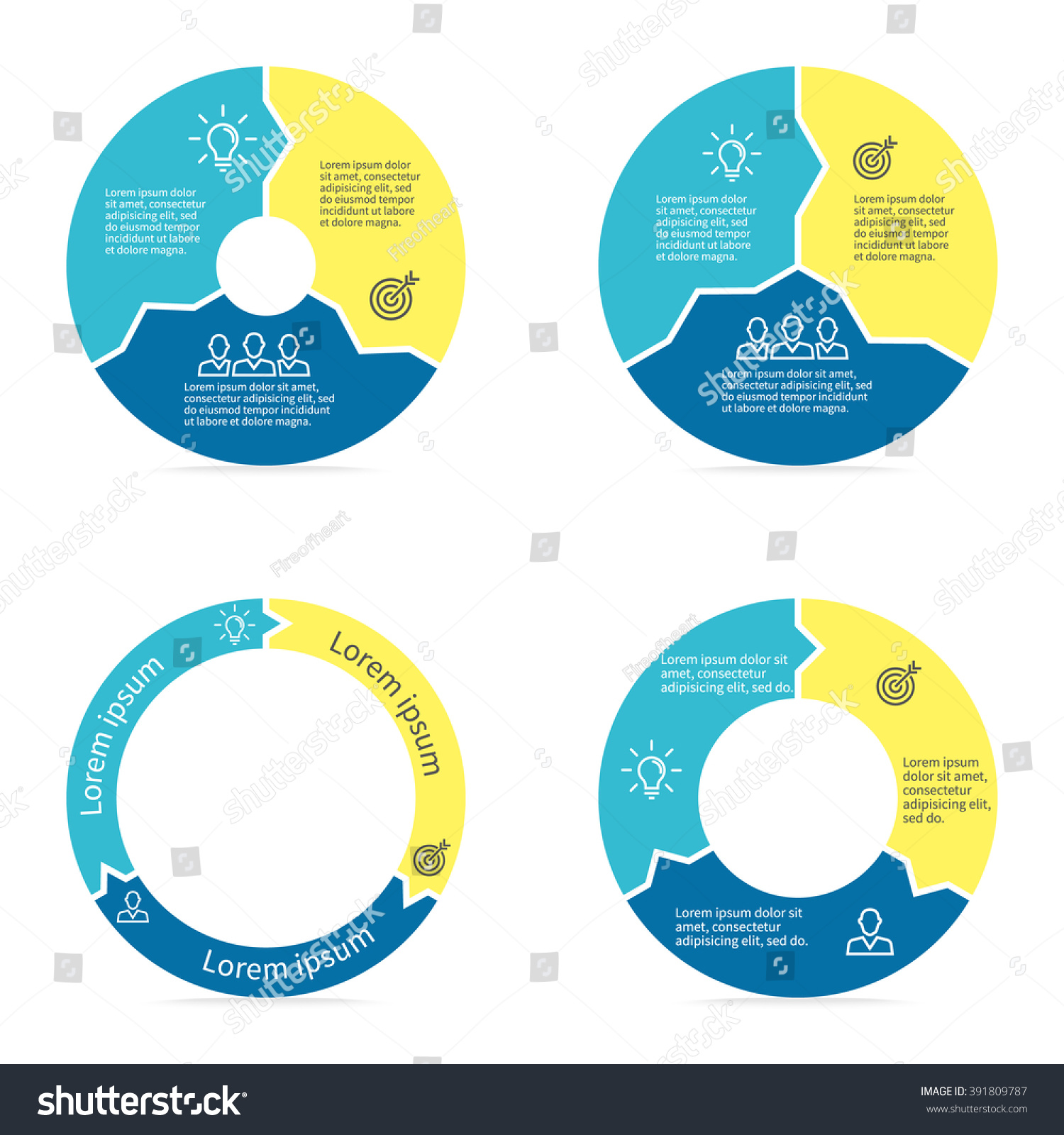 Circular Infographics Step By Step With Colored Royalty Free Stock Vector 391809787 0084