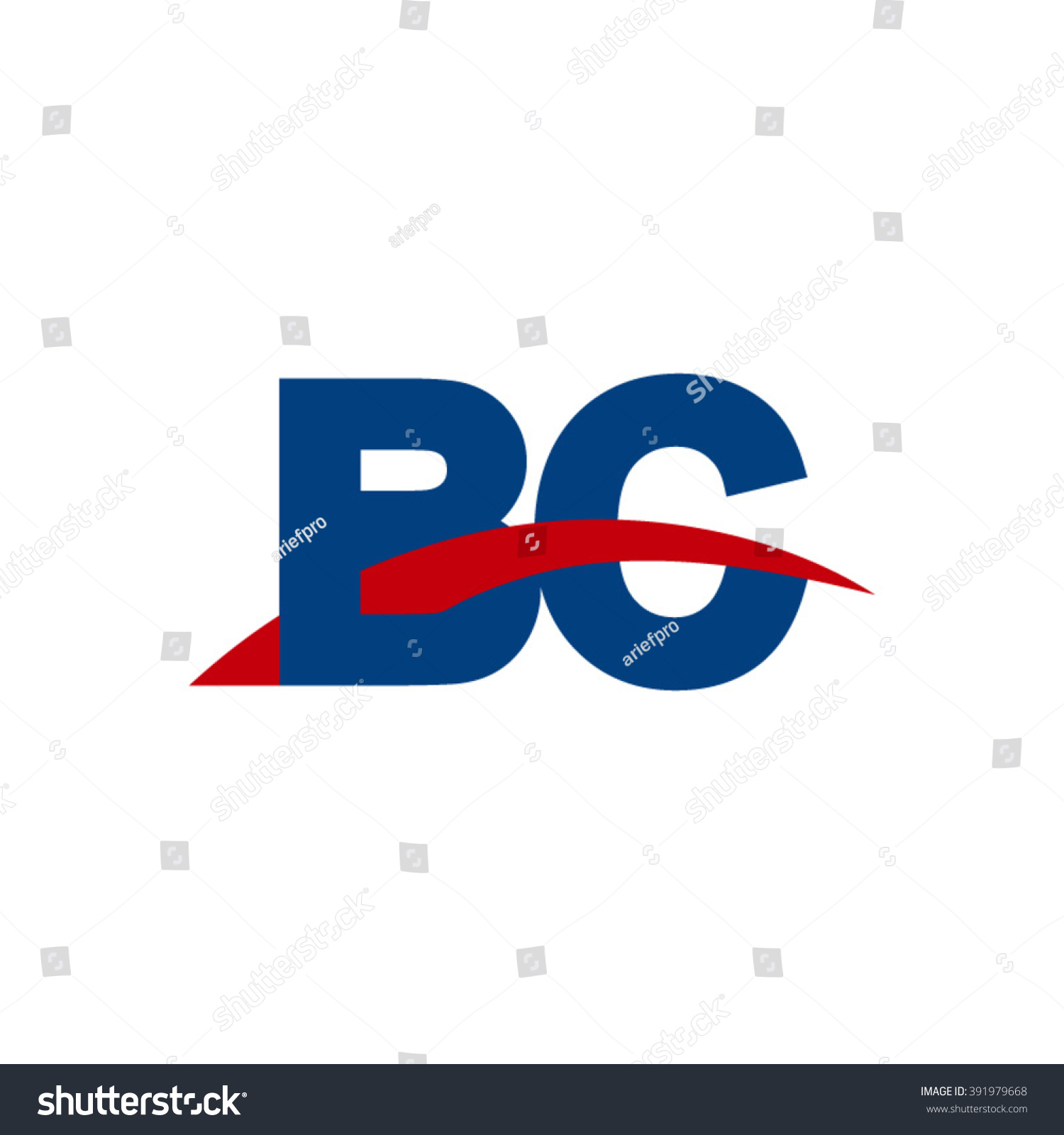 BC initial overlapping swoosh letter logo blue - Royalty Free Stock ...