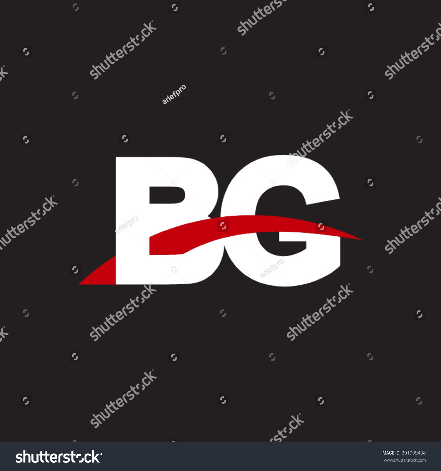 BG Initial Overlapping Swoosh Letter Logo White - Royalty Free Stock ...