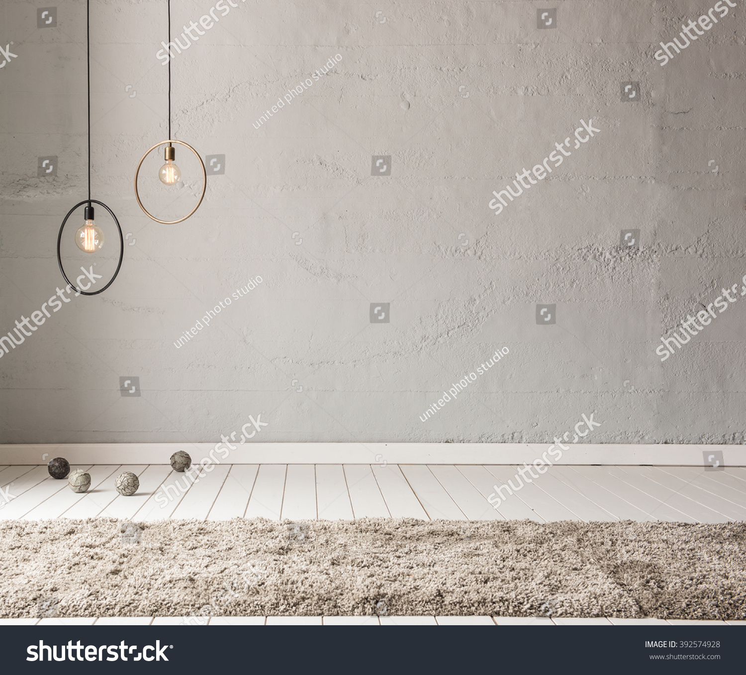 stone wall lamp modern interior decoration empty room #392574928