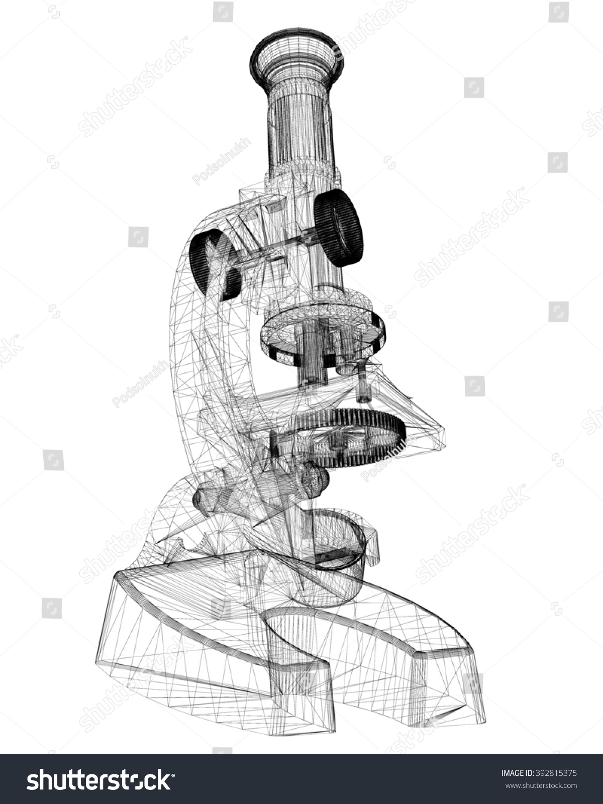 microscope body structure, wire model on the - Royalty Free Stock Photo ...