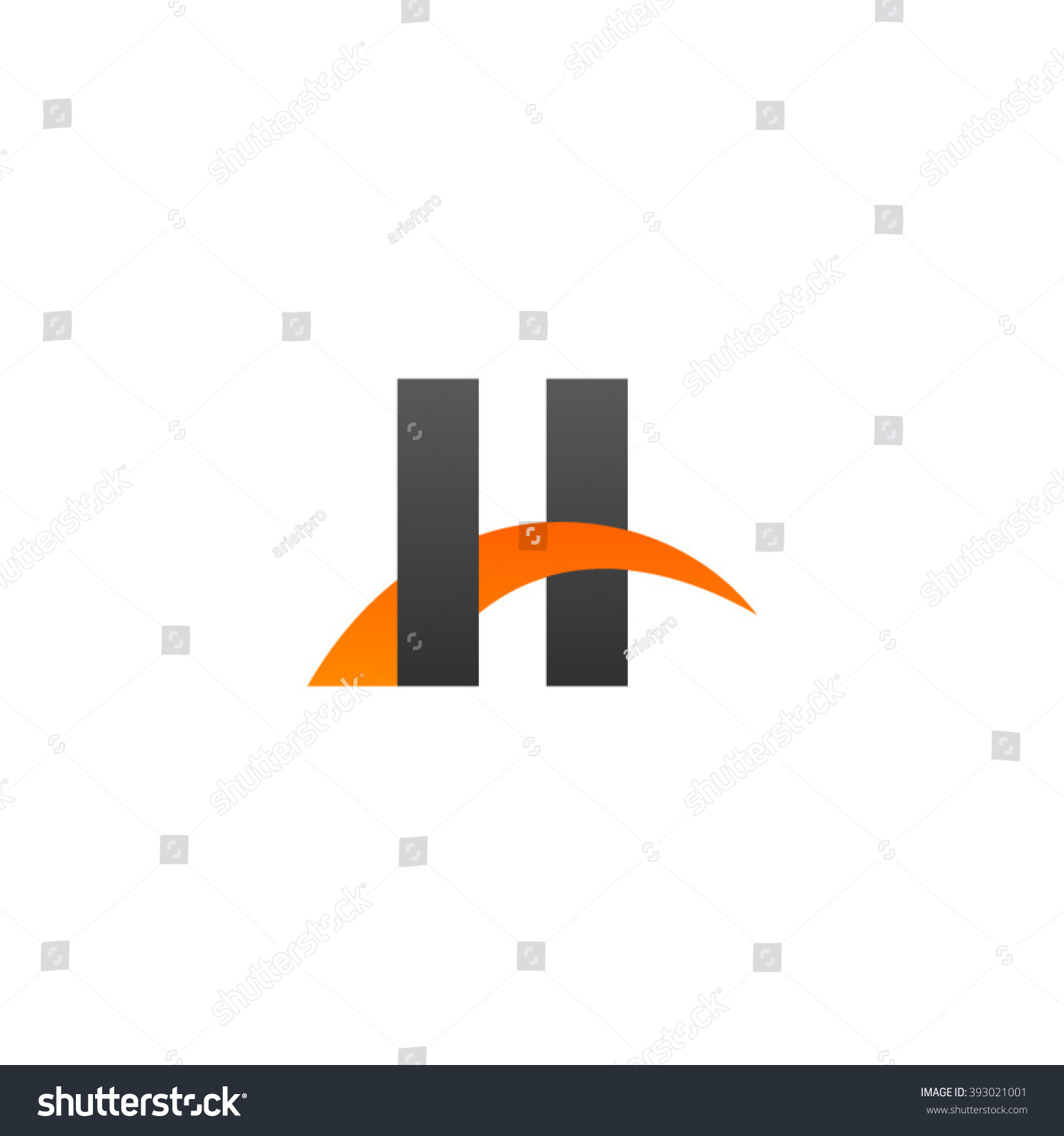 II initial overlapping swoosh letter logo black - Royalty Free Stock ...