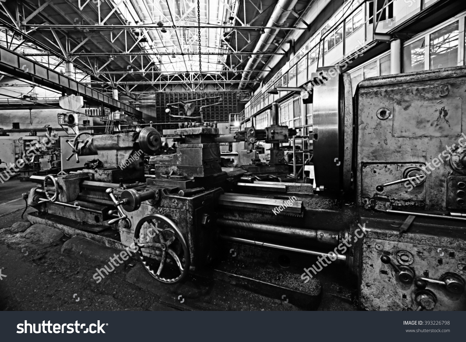 turning equipment machinery factory old #393226798