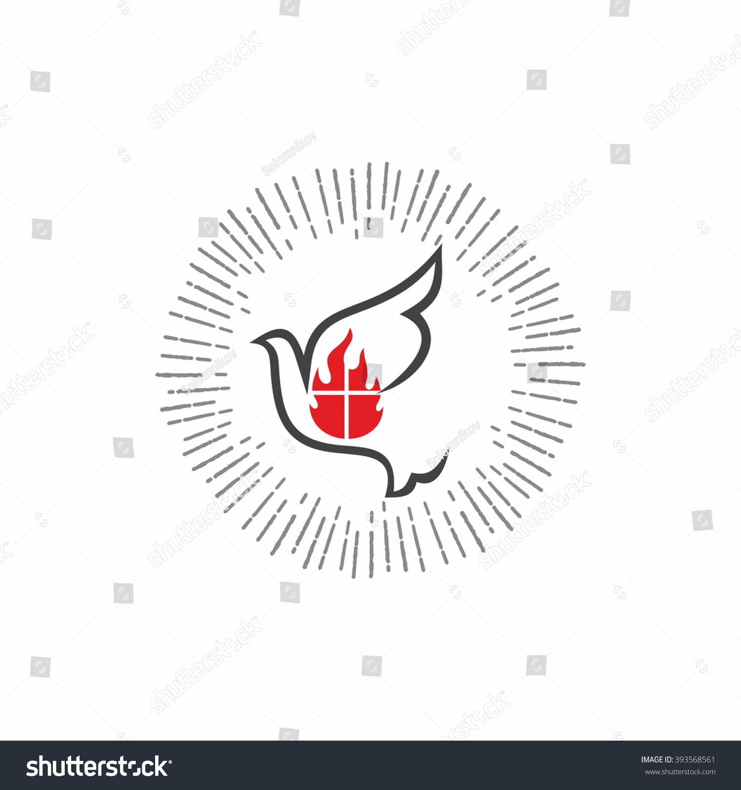 Church logo. Christian symbols. Radiating dove - Royalty Free Stock ...