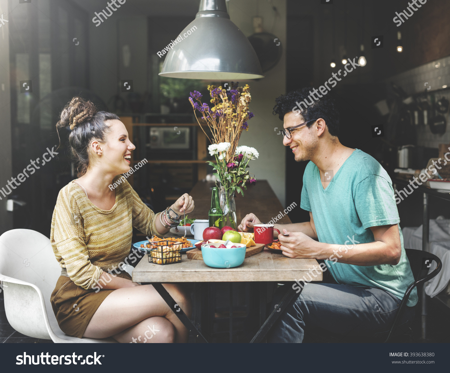 Couple Eating Food Meal Dating Romance Love Concept #393638380