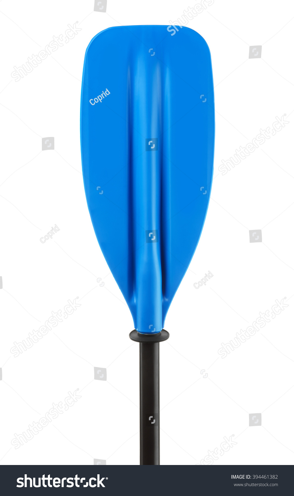 Close up of blue plastic boat paddle #394461382
