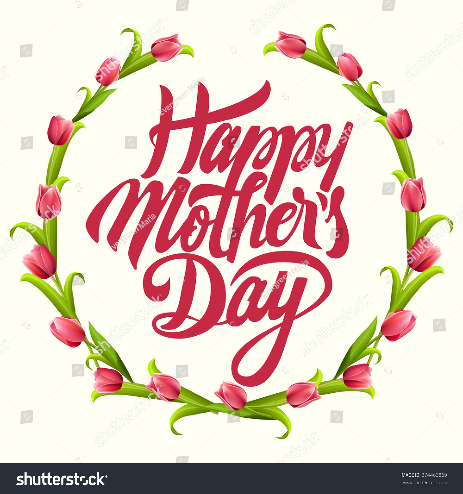 Happy Mothers Day Typographical Background With Royalty Free Stock Vector 394463869