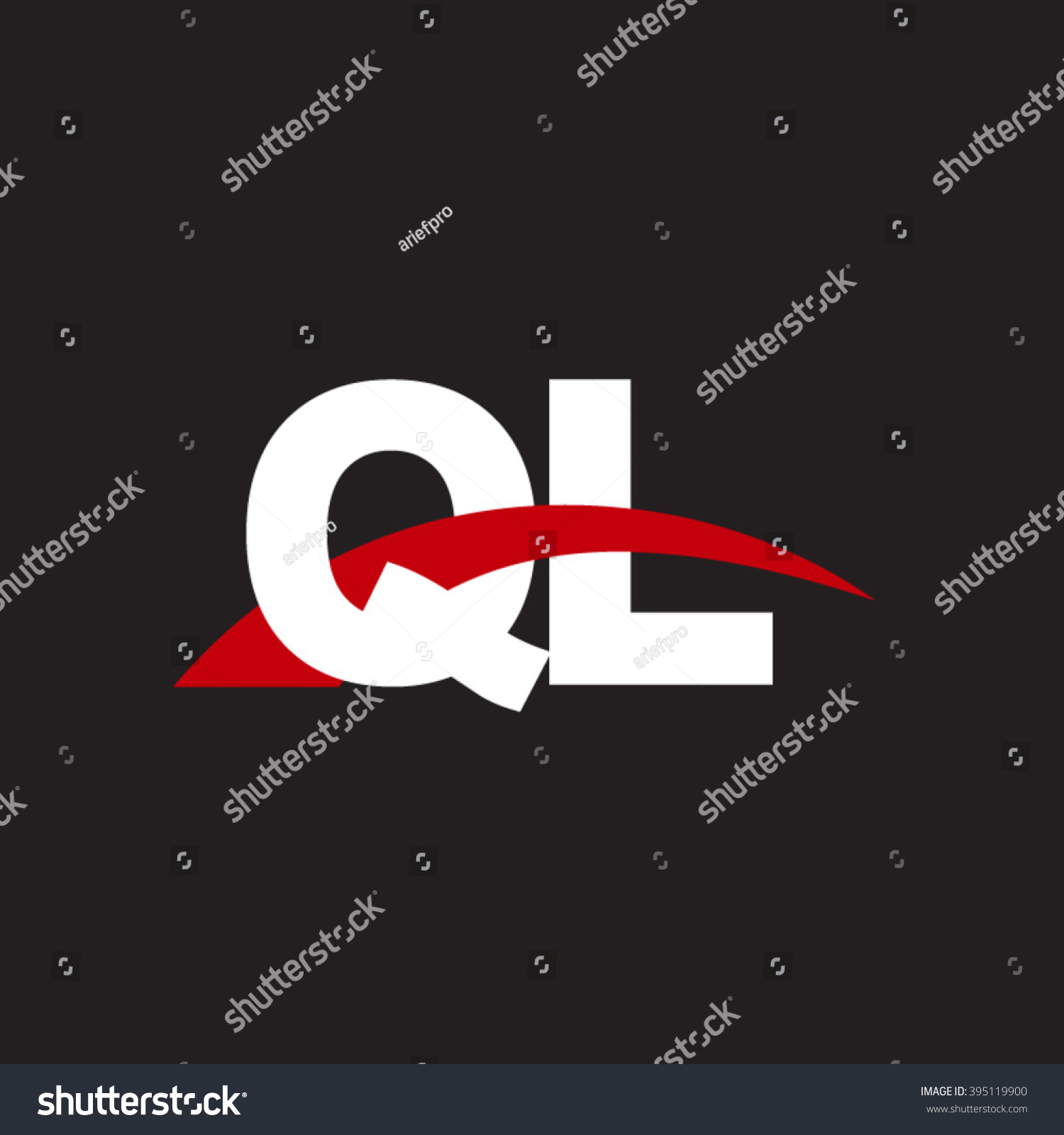 QL initial overlapping swoosh letter logo white - Royalty Free Stock ...