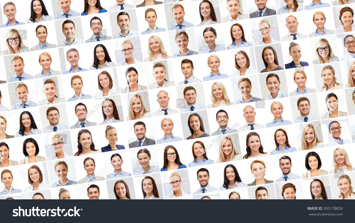 success concept - collage with many business people portraits #395178859