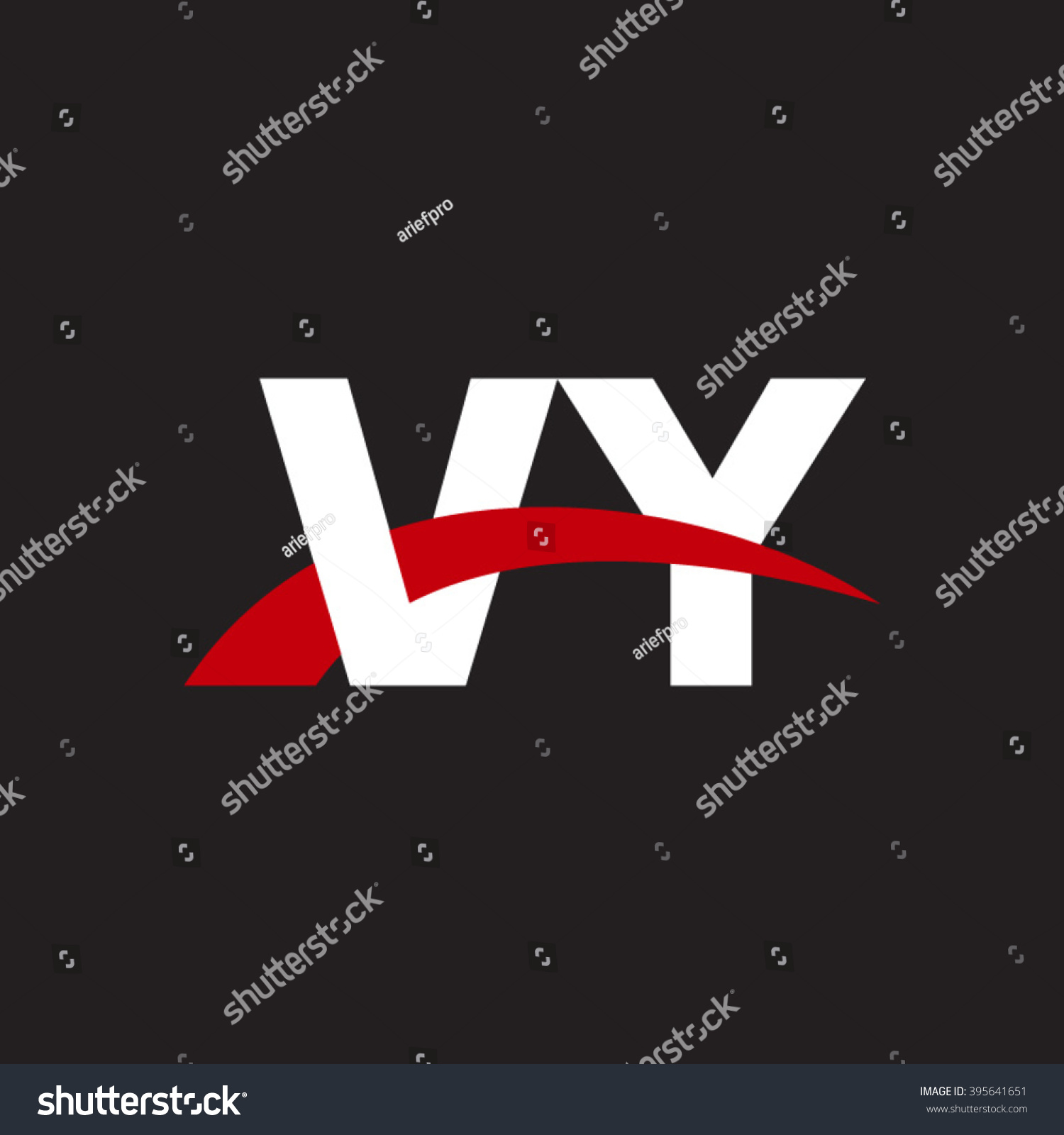 VY Initial Overlapping Swoosh Letter Logo White - Royalty Free Stock ...