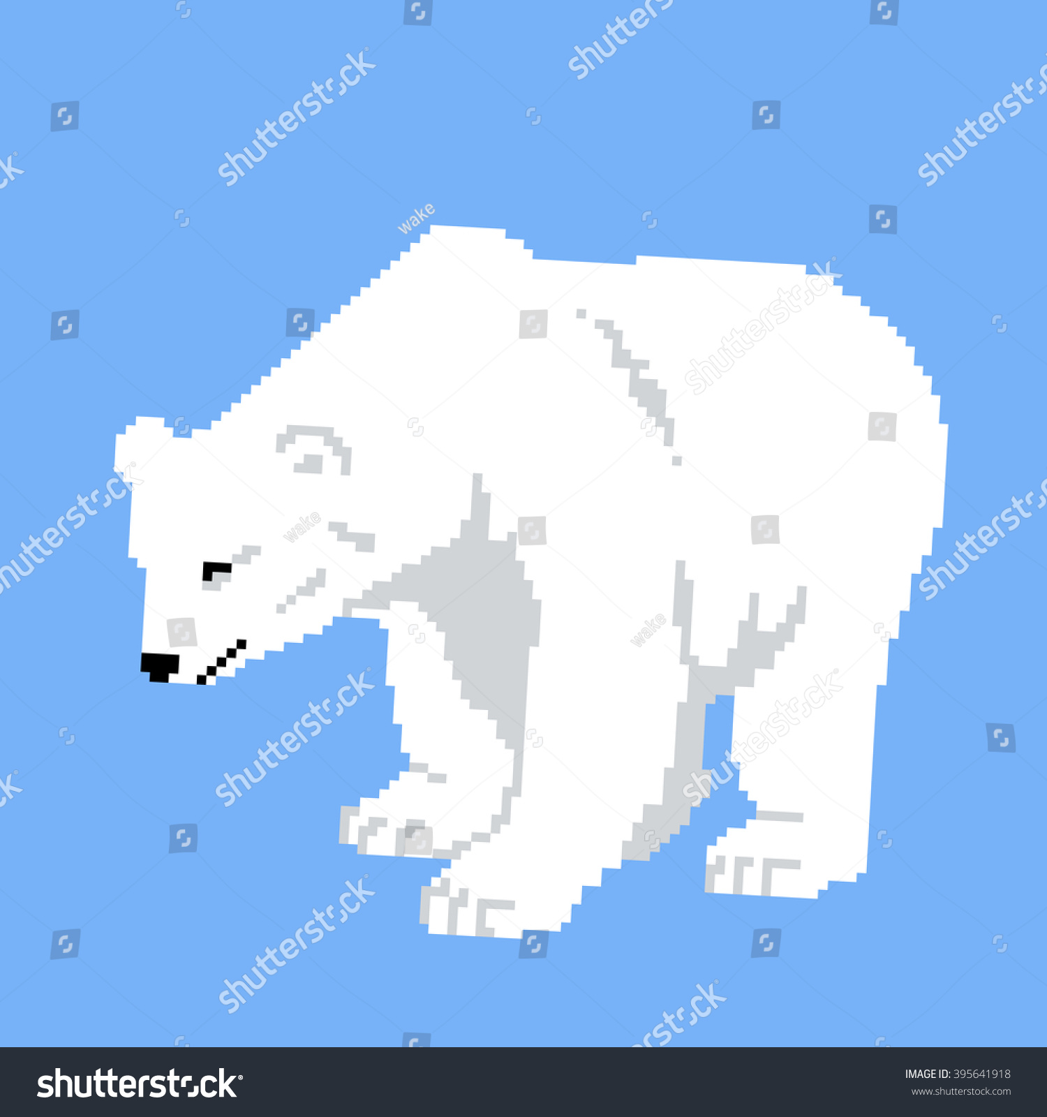 pixel polar bear - Royalty Free Stock Vector 395641918 - Avopix.com