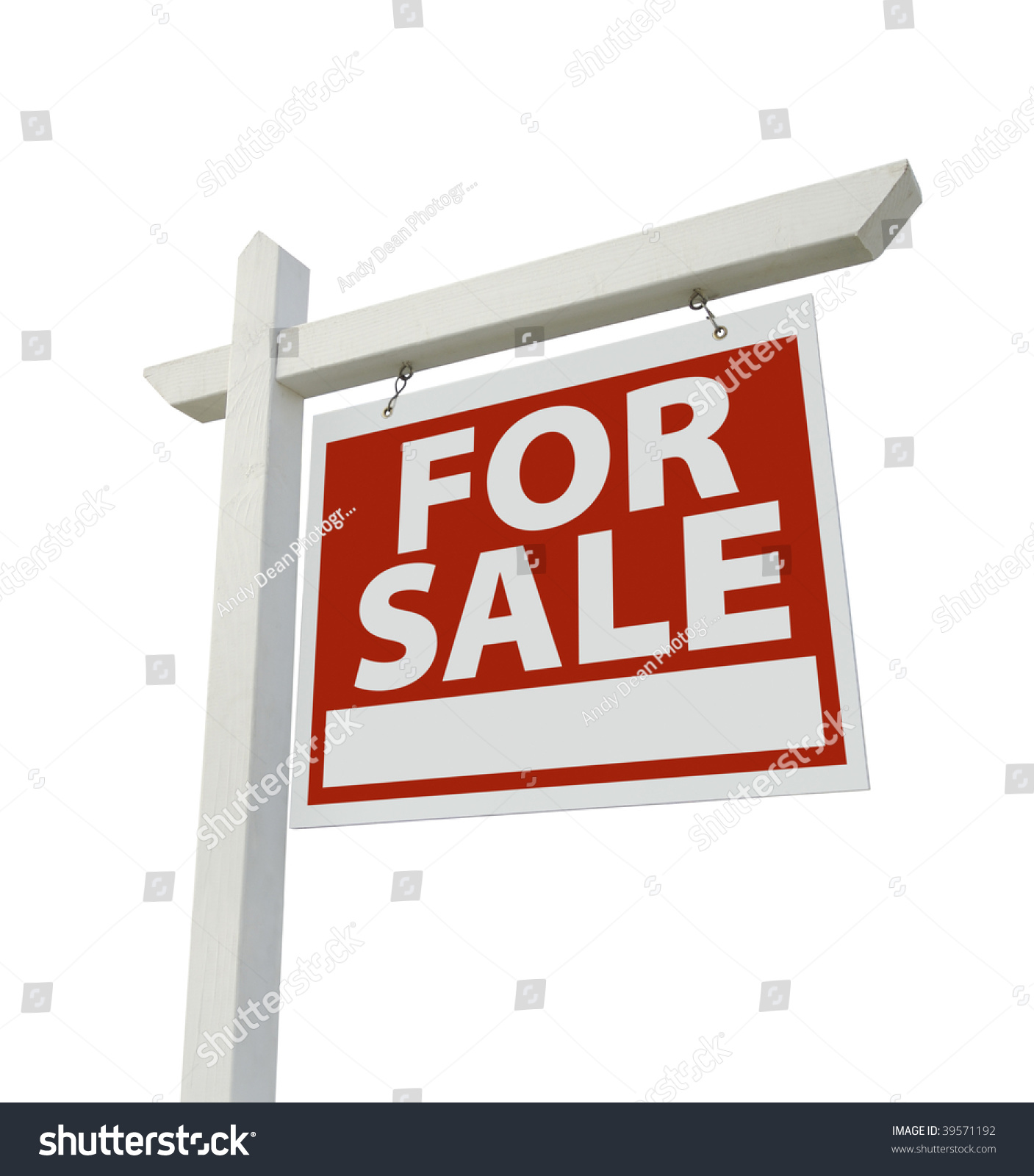 For Rent Real Estate Sign Isolated on a White Background. #39571192