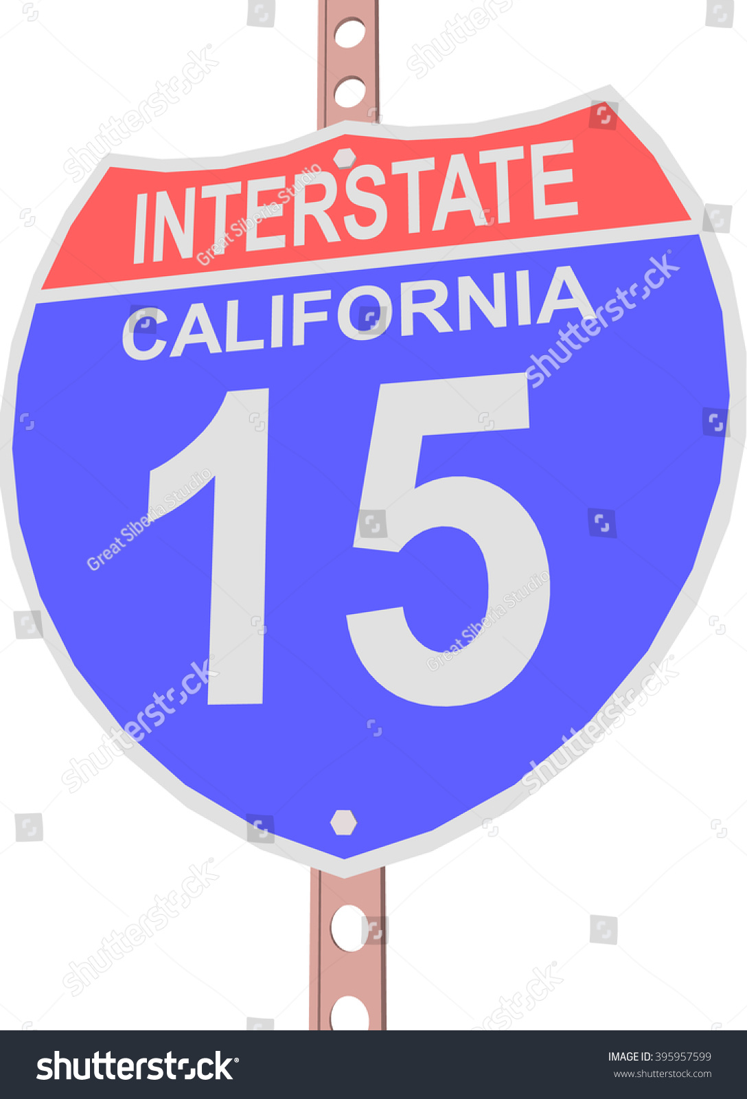 Interstate highway 15 road sign in California - Royalty Free Stock ...