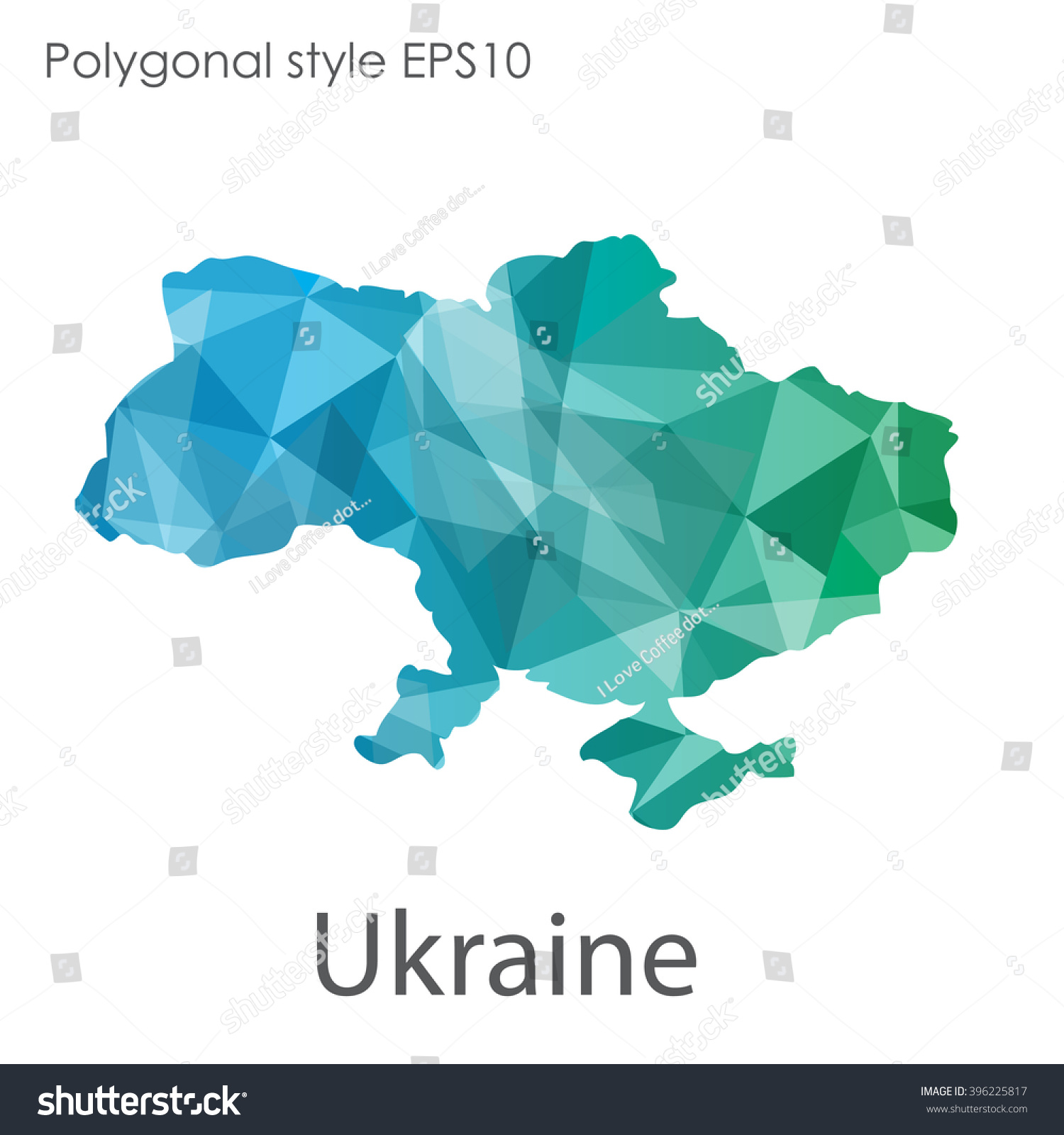 Ukraine map in geometric polygonal style - Royalty Free Stock Vector ...