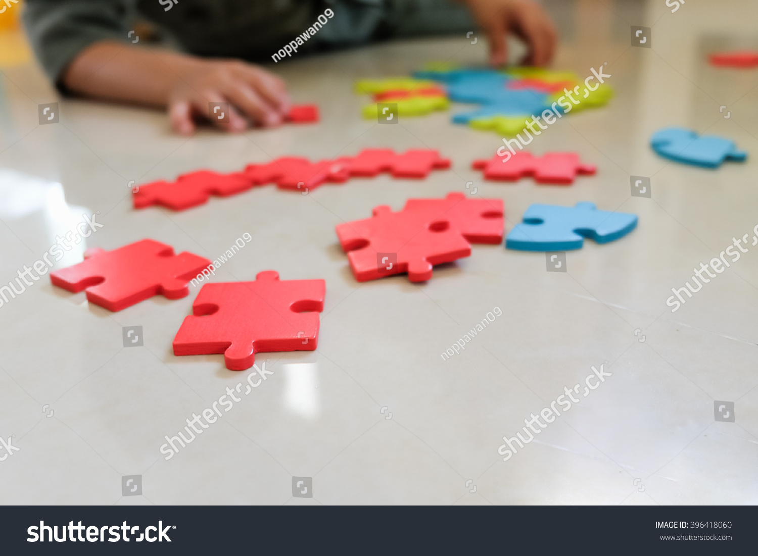 Jigsaw puzzle pieces, background concept #396418060