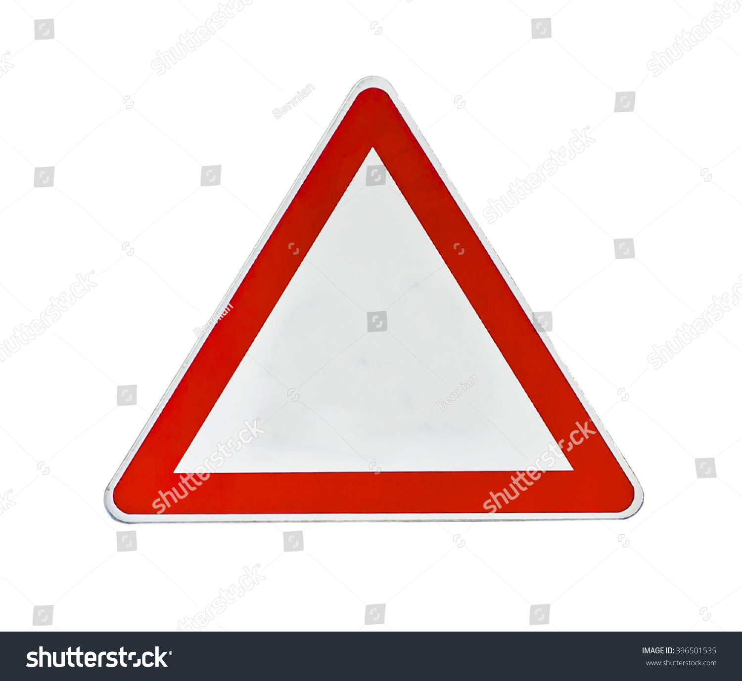 Red and white road traffic coordination symbol on white #396501535