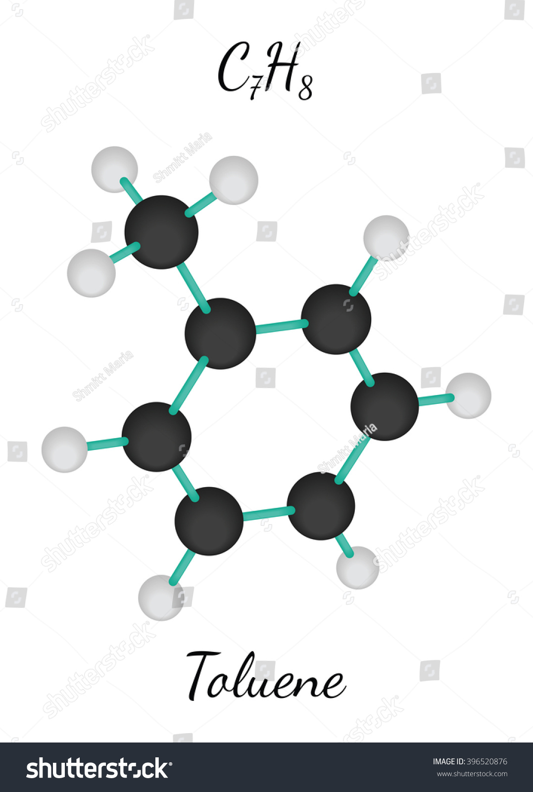 C7h8 Toluene Molecule Royalty Free Stock Vector 396520876 1841