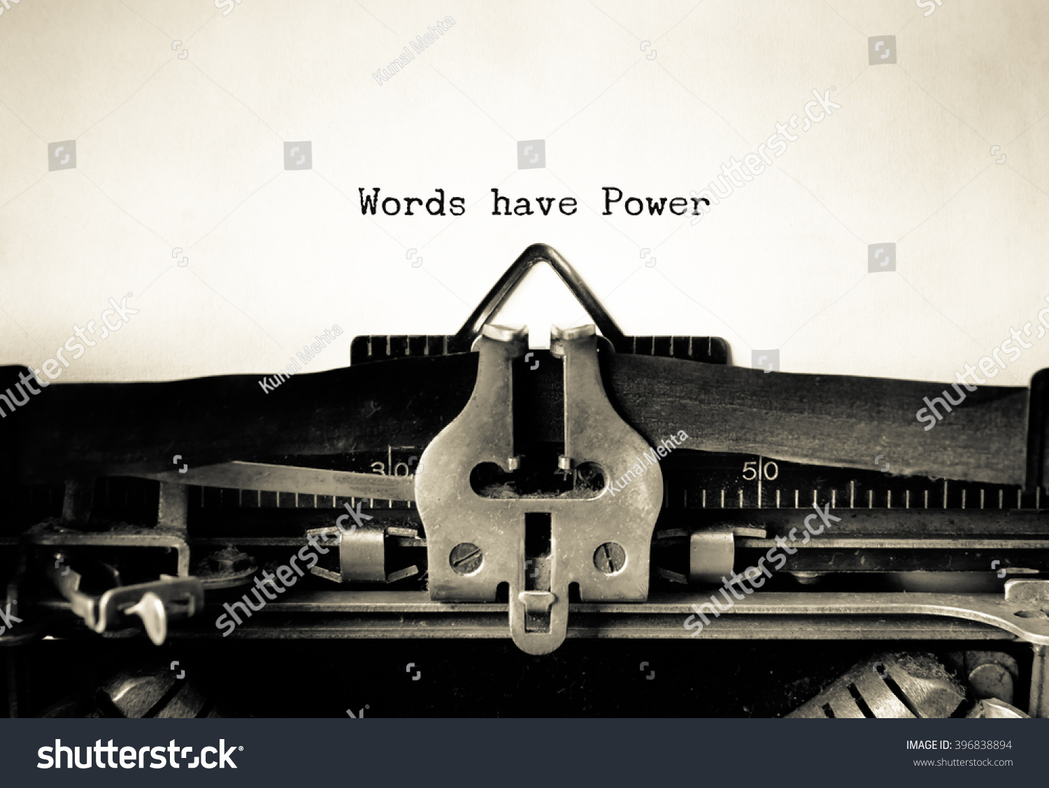Words Have Power words  typed on a Vintage Typewriter. 
 #396838894