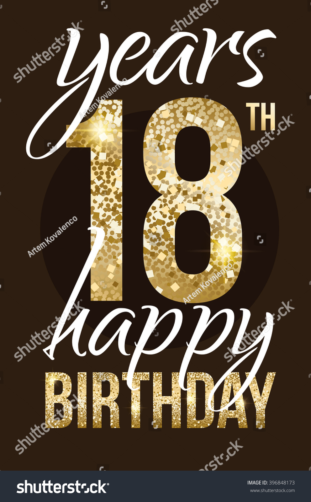 vector illustration happy birthday, golden - Royalty Free Stock Vector ...