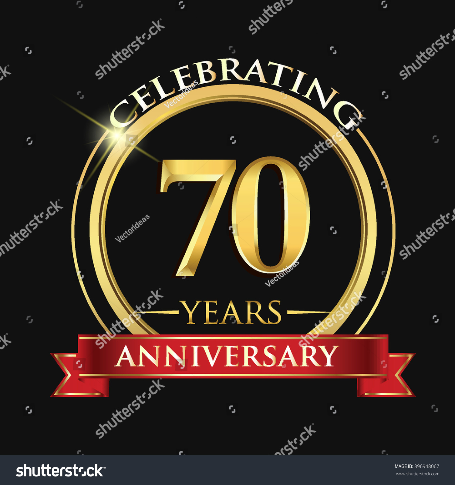 Celebrating 70 years anniversary logo. with - Royalty Free Stock Vector ...