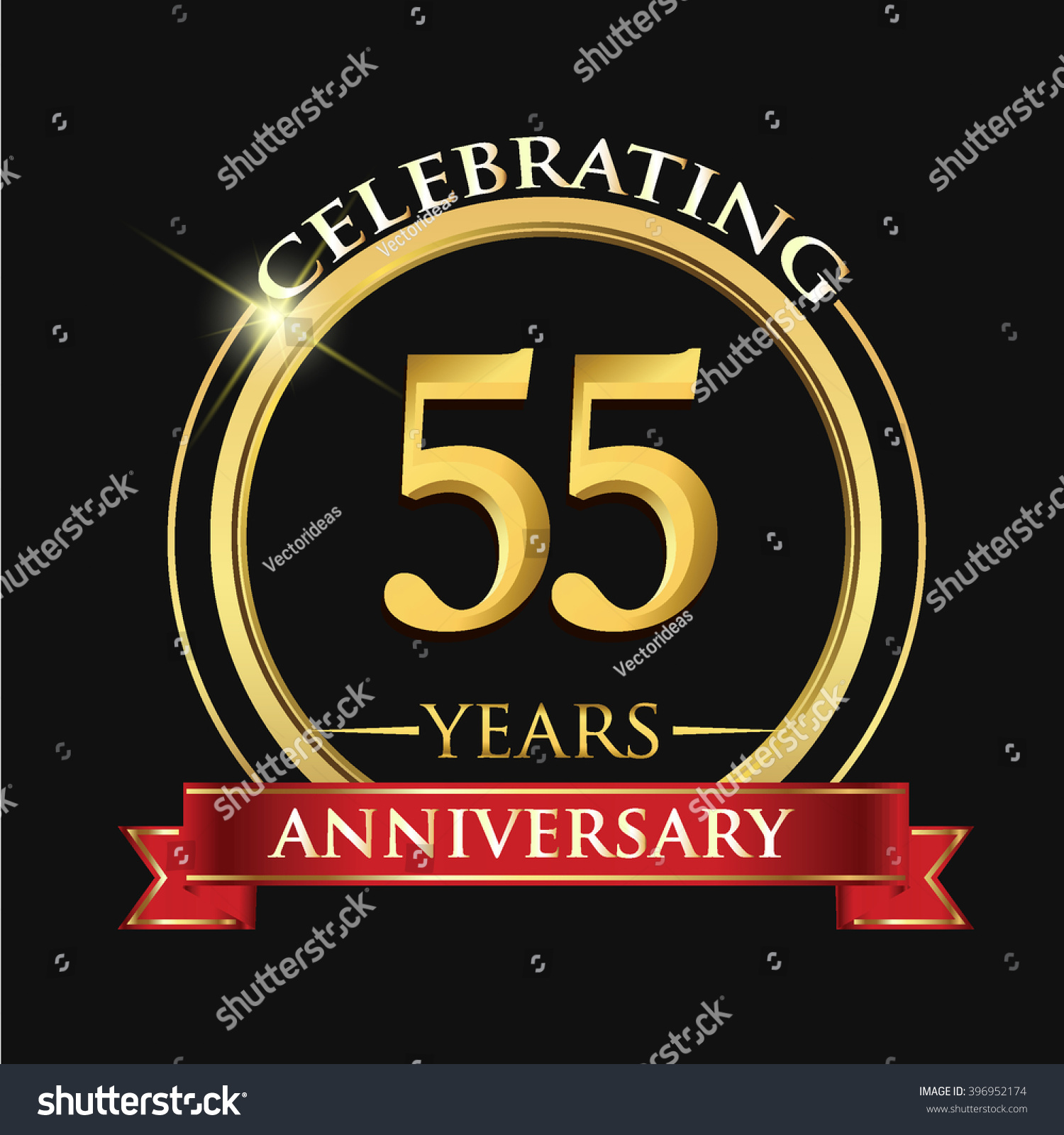 Celebrating 55 years anniversary logo. with - Royalty Free Stock Vector ...