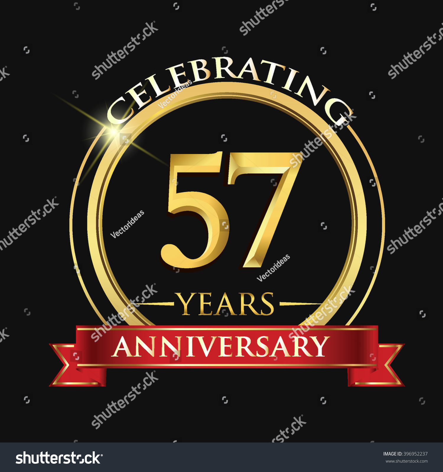 Celebrating 57 years anniversary logo. with - Royalty Free Stock Vector ...