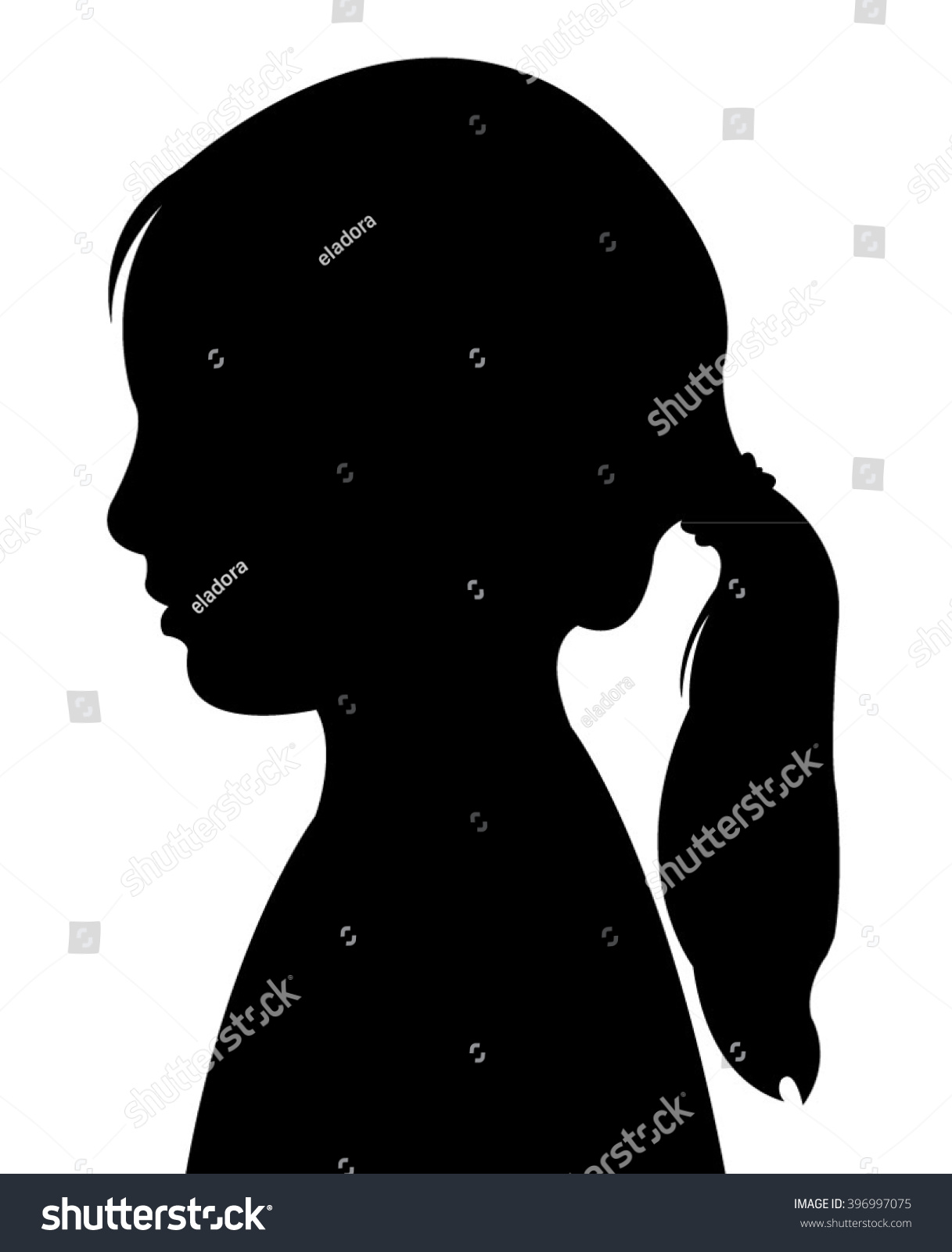 a child head silhouette vector - Royalty Free Stock Vector 396997075 ...