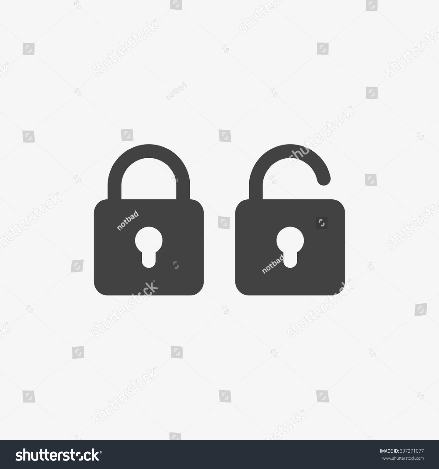 Lock Icon in trendy flat style isolated on grey background. Security symbol for your web site design, logo, app, UI. Vector illustration, EPS10. #397271077