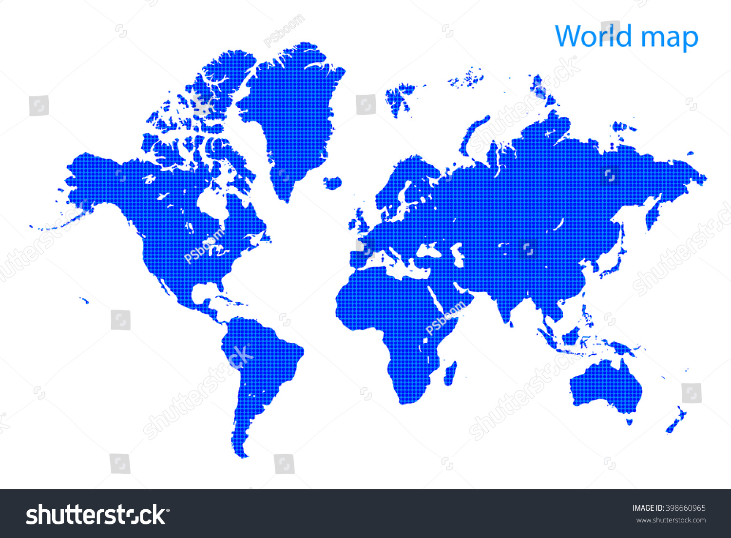 blue dot world map Royalty Free Stock Vector 398660965