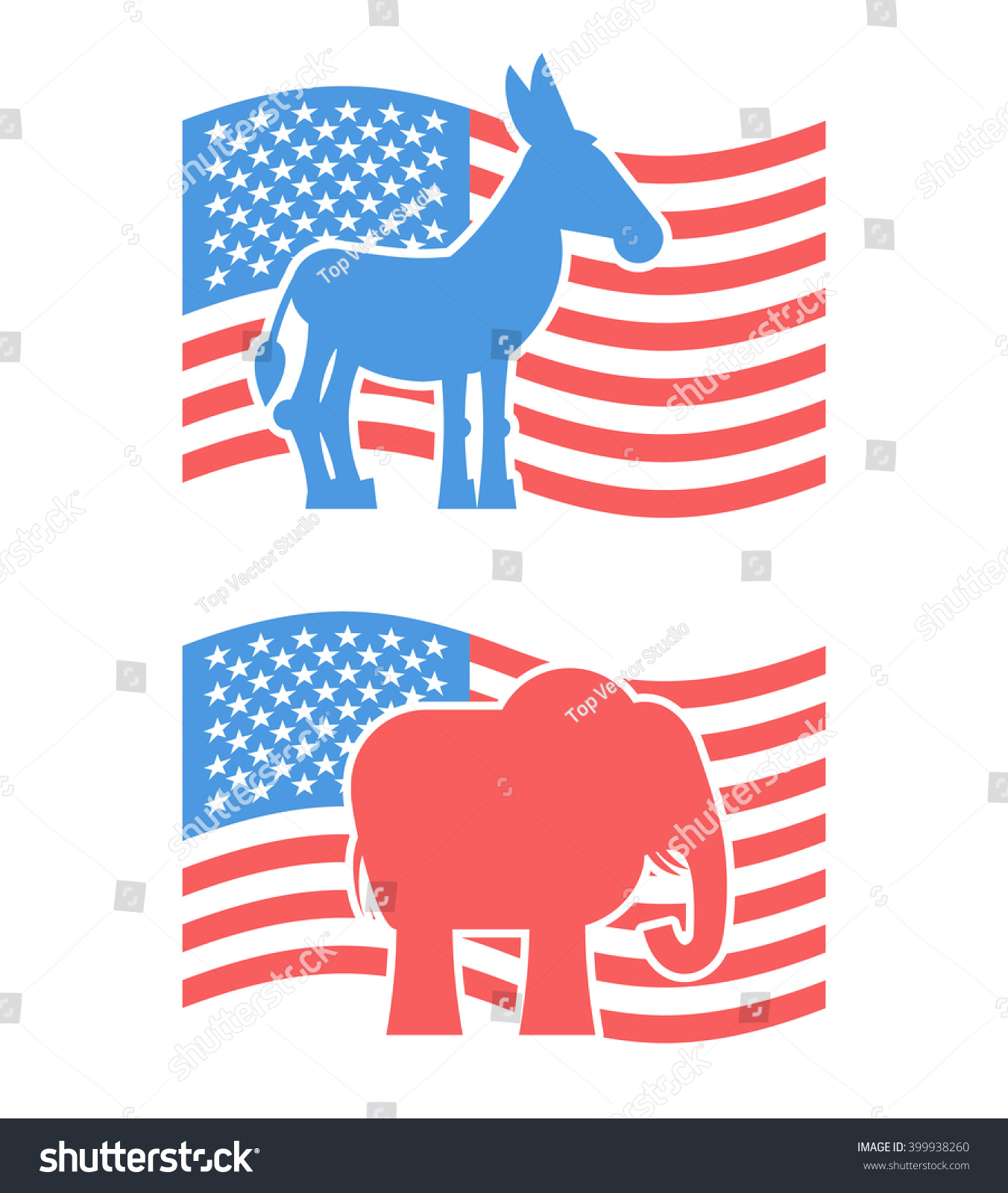 Donkey and elephant symbols of political parties - Royalty Free Stock ...