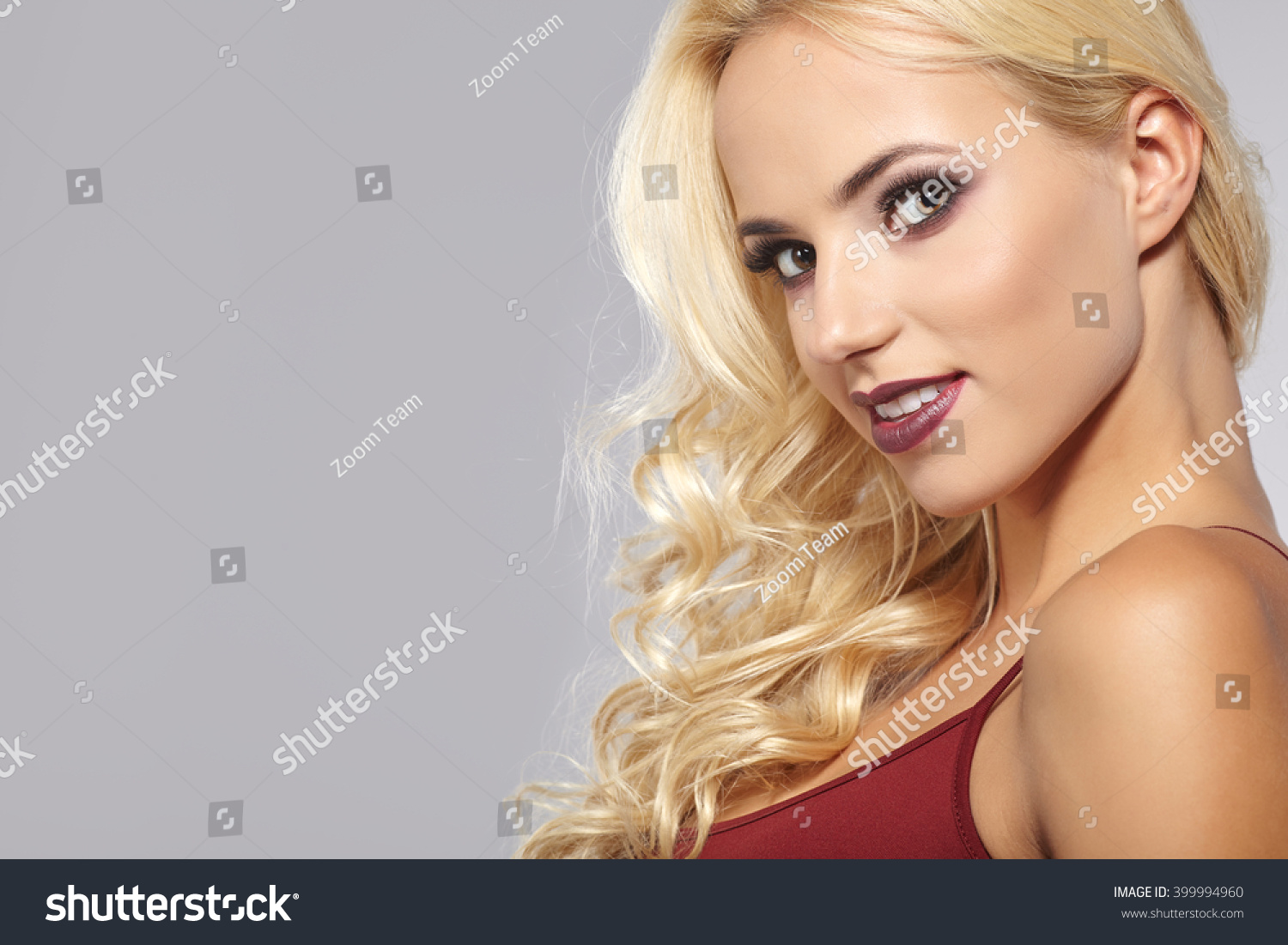 Portrait of beautiful blond woman #399994960