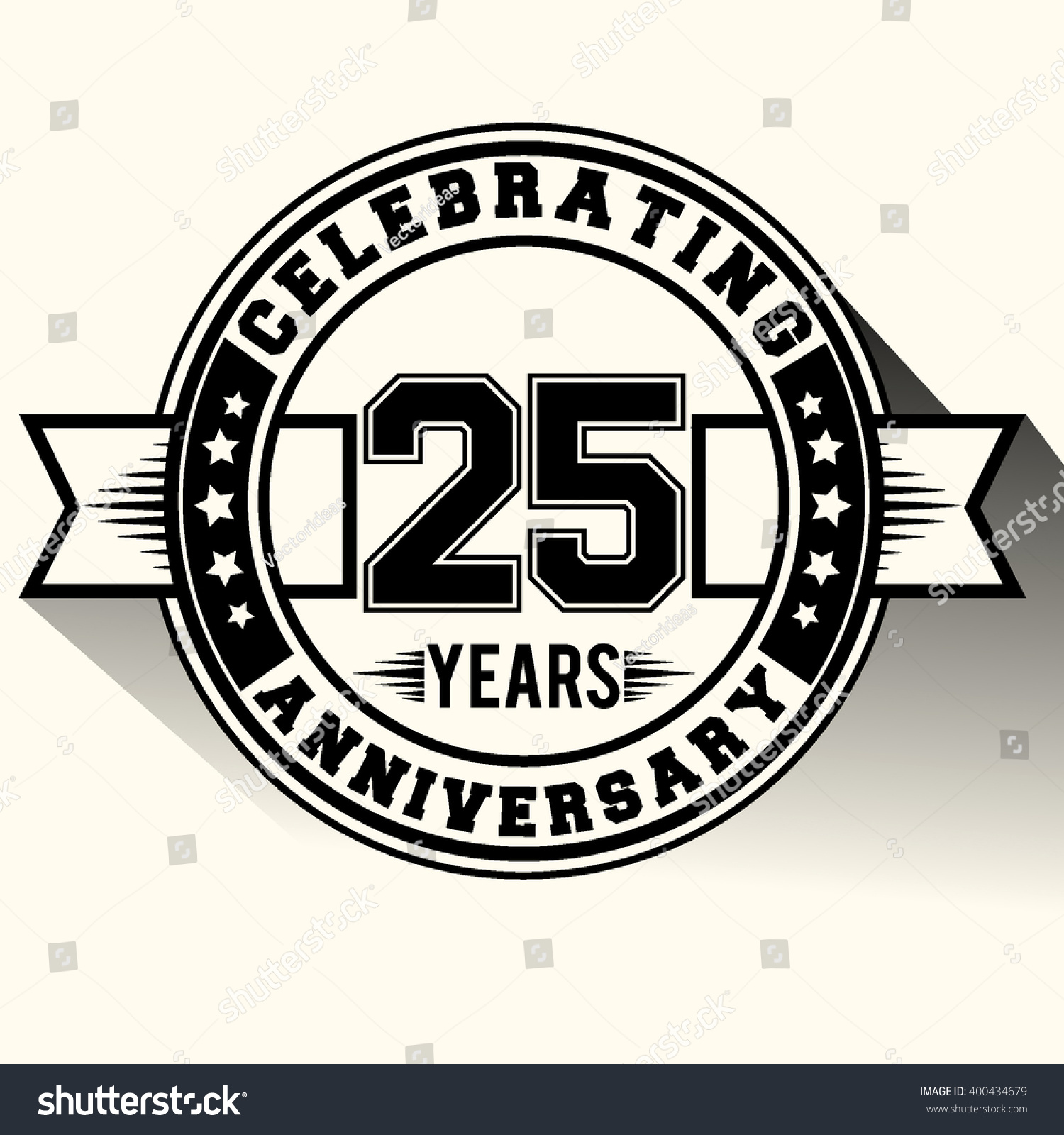 Celebrating 25 years anniversary logo vintage - Royalty Free Stock ...