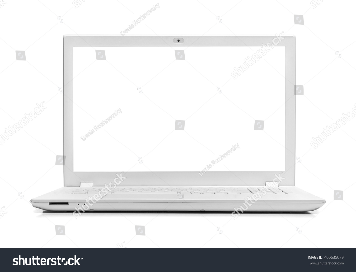 White modern laptop isolated on white background. #400635079