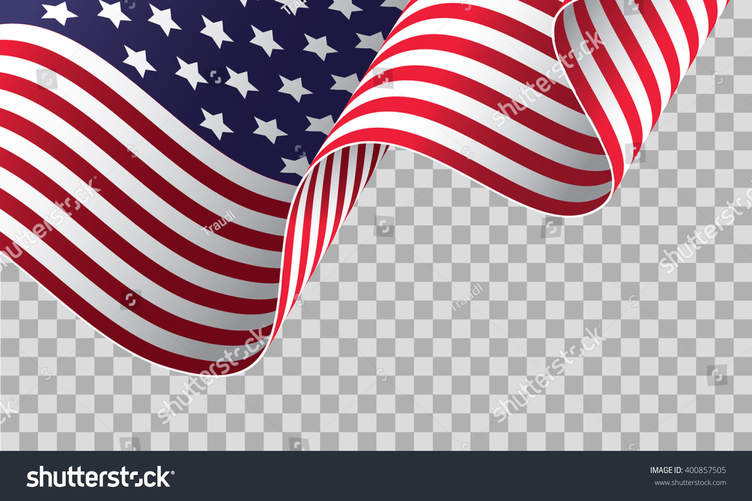 American flag on transparent background - vector illustration #400857505