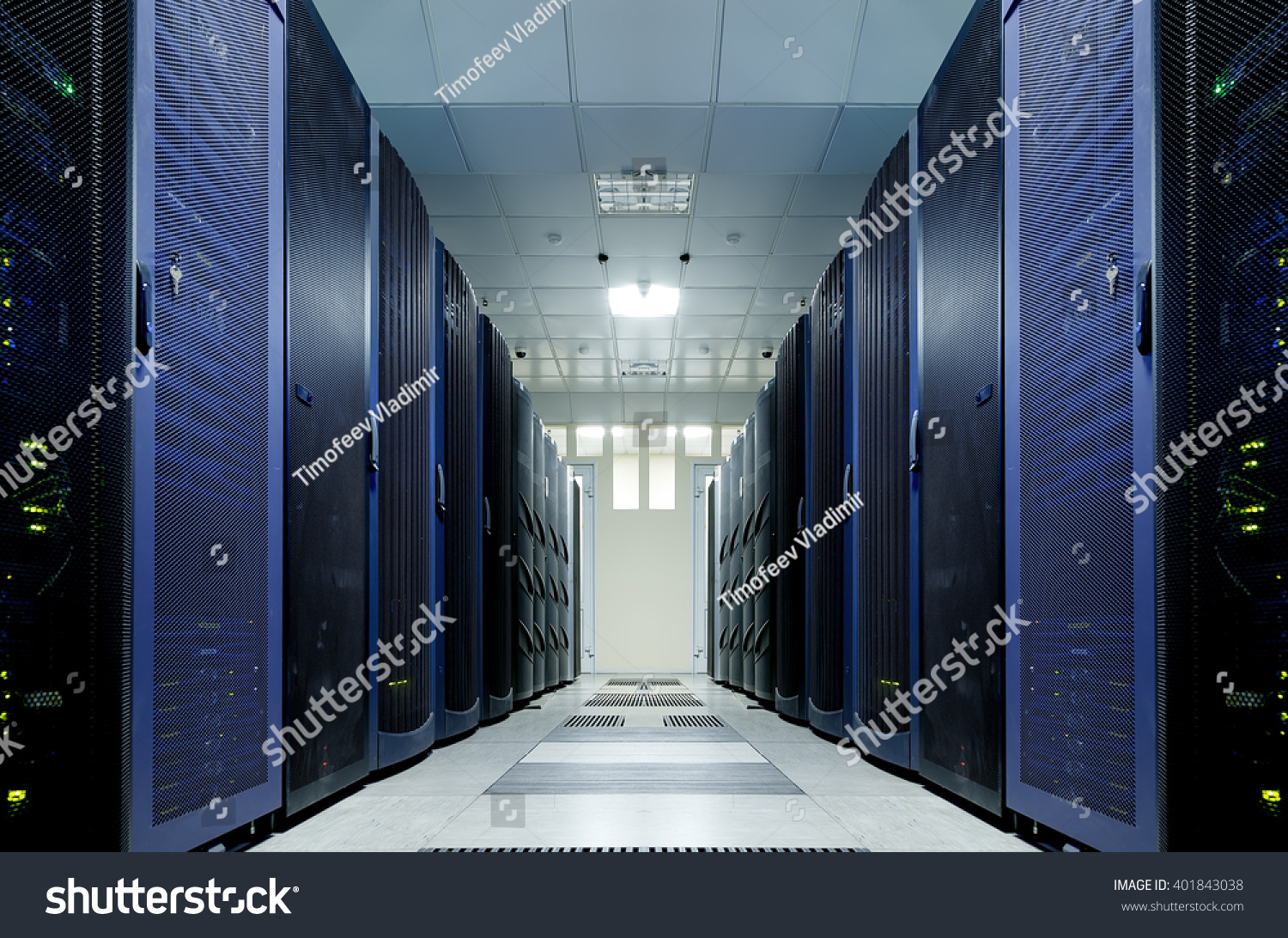 server room with modern mainframe equipment in data center #401843038