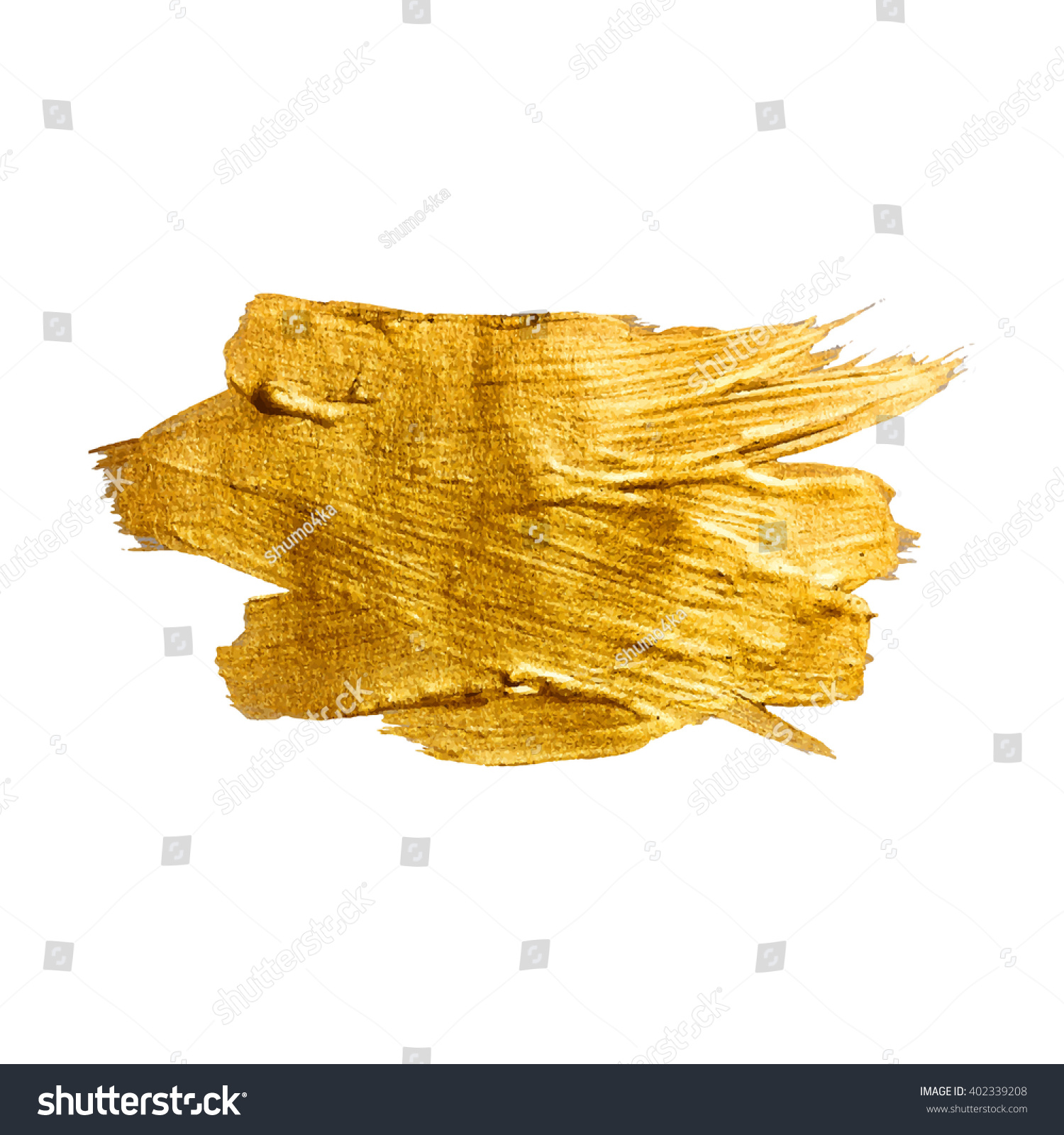 Gold Metal Foil Glitter Brush Stroke. Golden Stroke Vector Design Illustration. Foil Shiny template. Pearl Gloss Design. Watercolor Metallic Paint Texture  #402339208