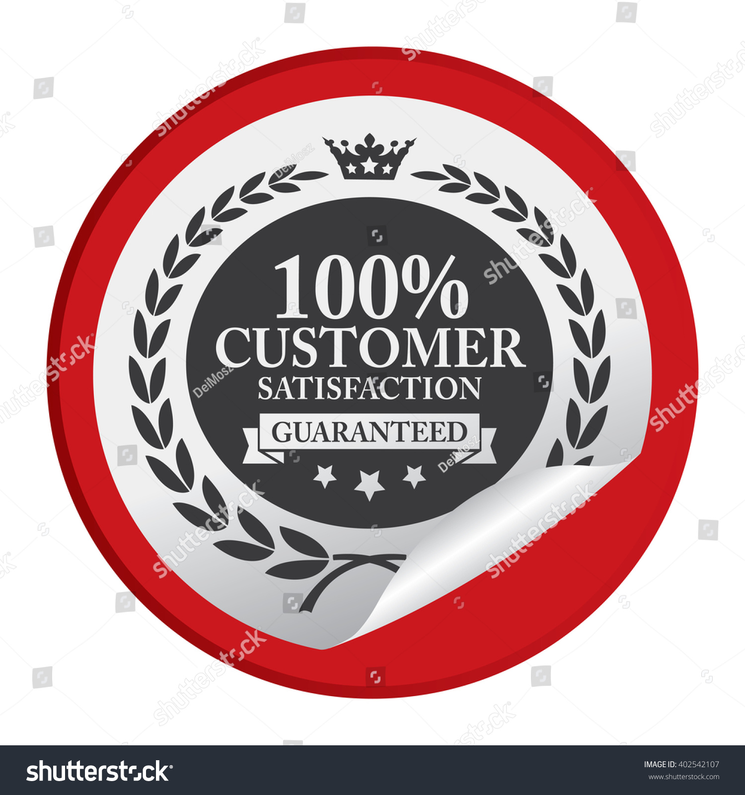 Red Circle 100% Customer Satisfaction Guaranteed - Royalty Free Stock ...