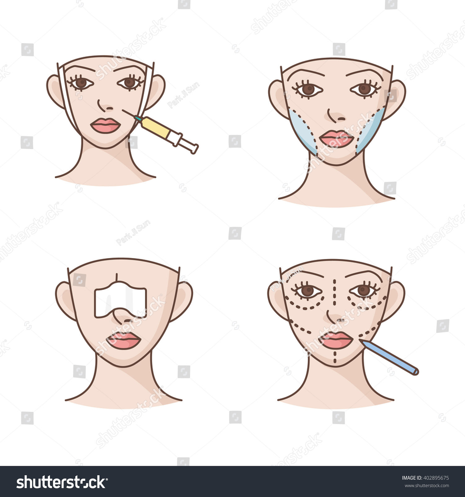 Plastic Surgery Vector Icons Royalty Free Stock Vector 402895675