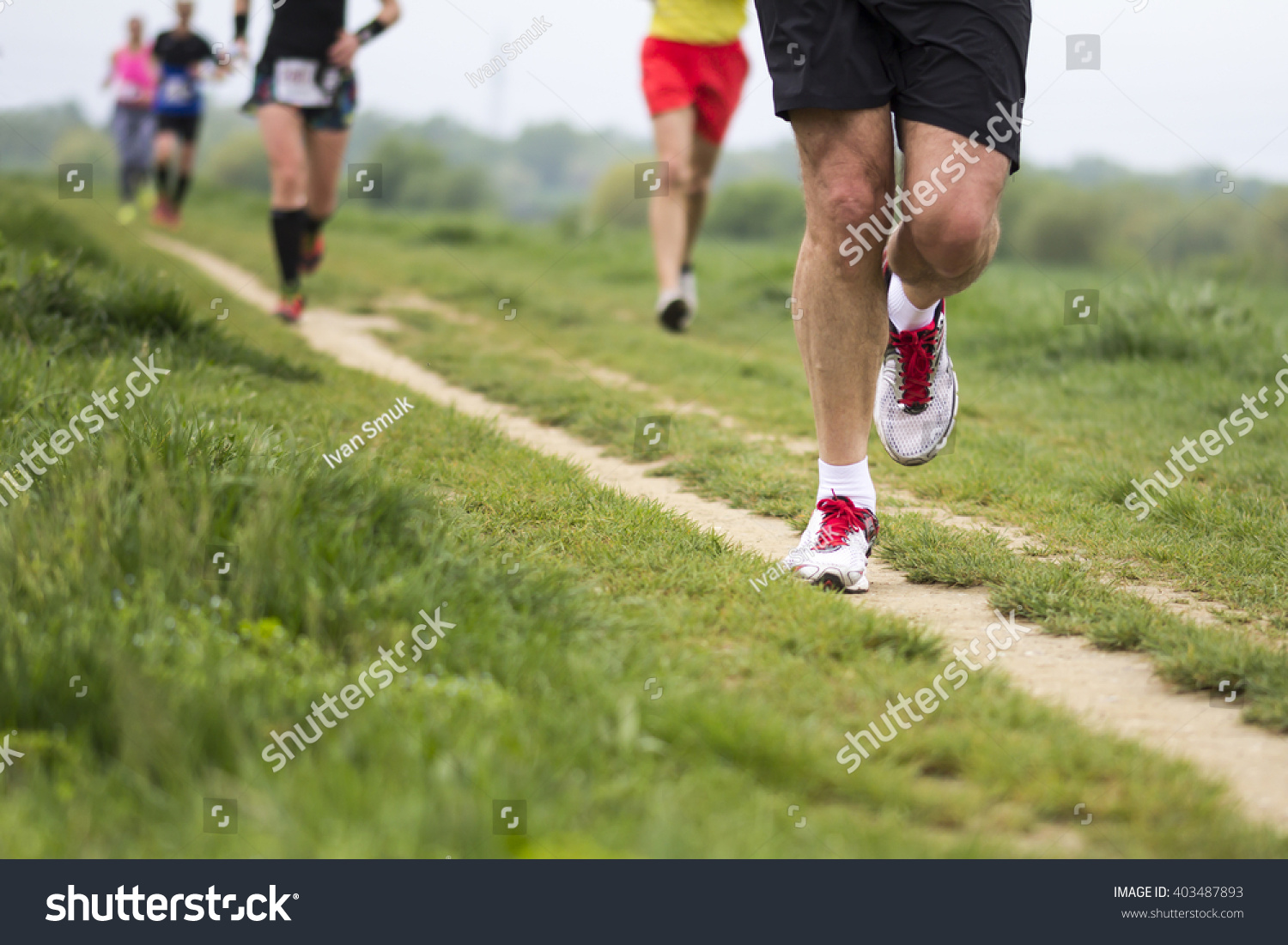 Outdoor marathon cross-country running fitness and healthy lifestyle #403487893