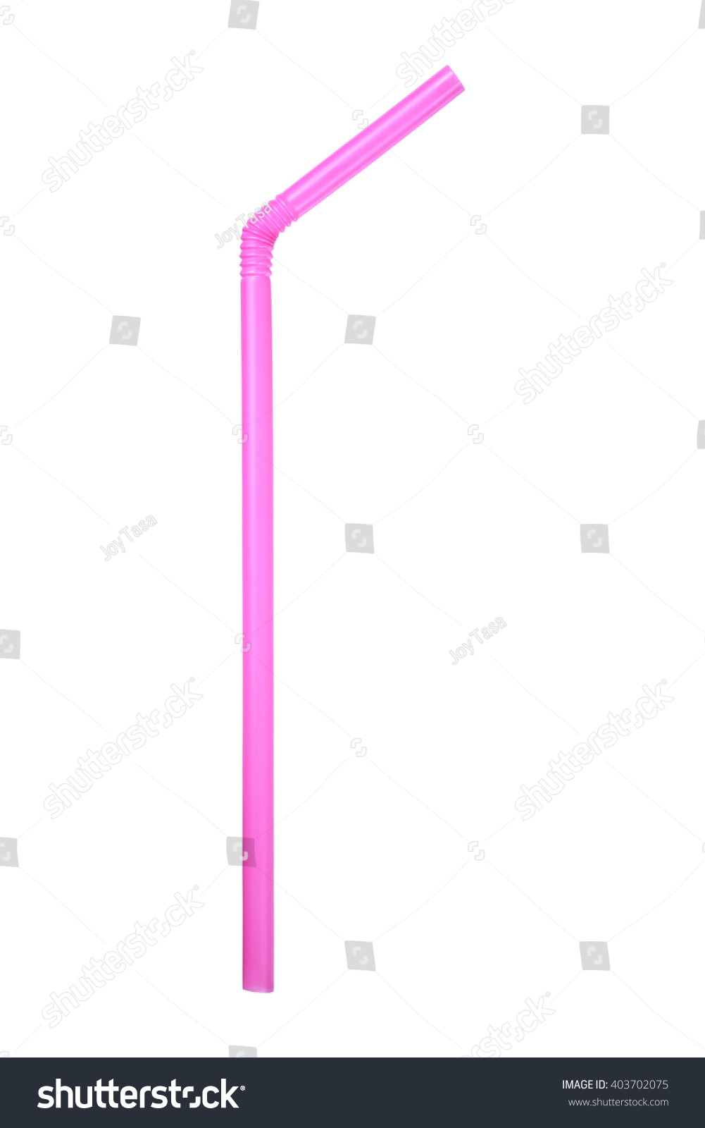 It is One pink straw isolated on white. #403702075